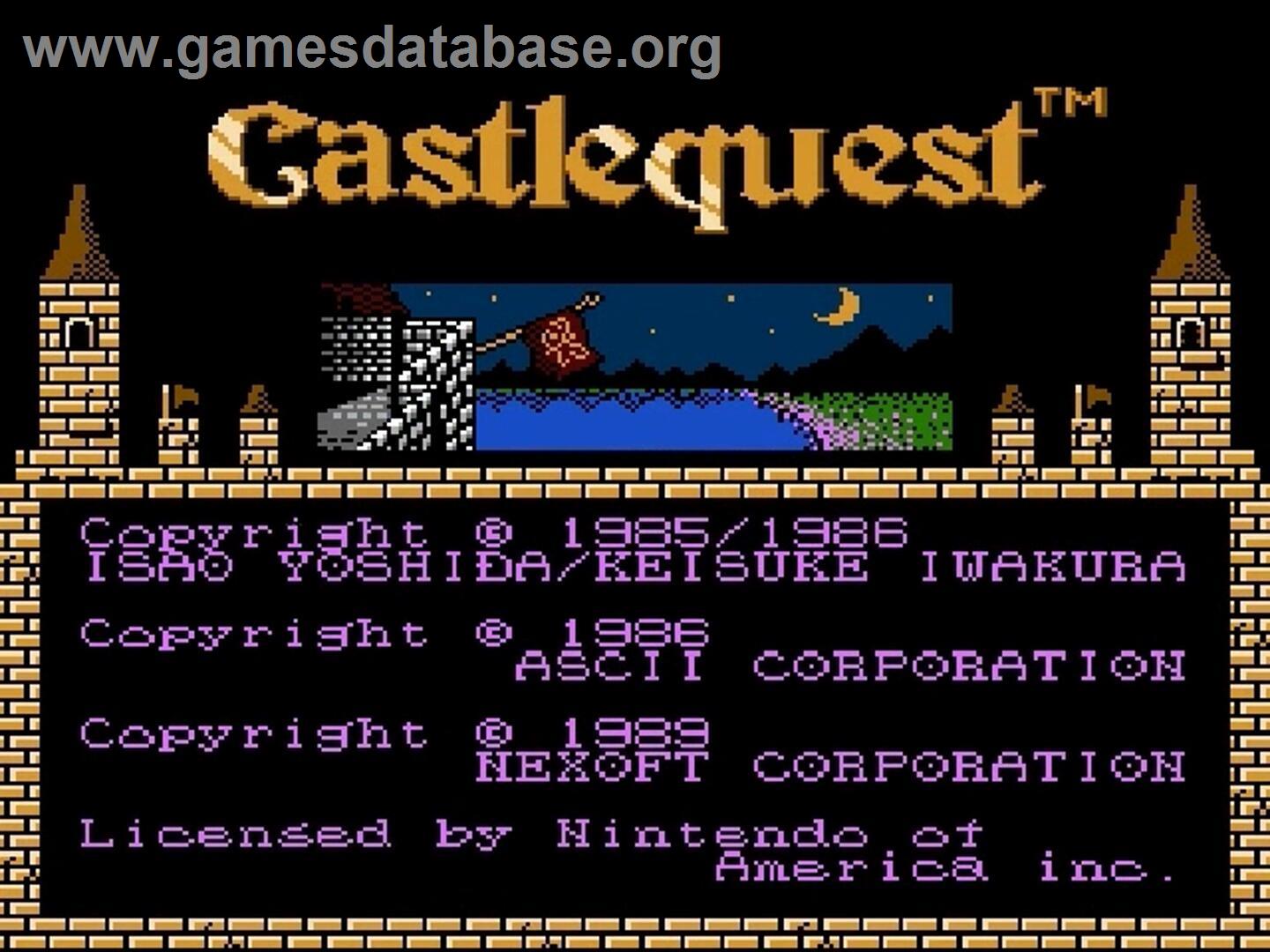 Castlequest - Nintendo NES - Artwork - Title Screen