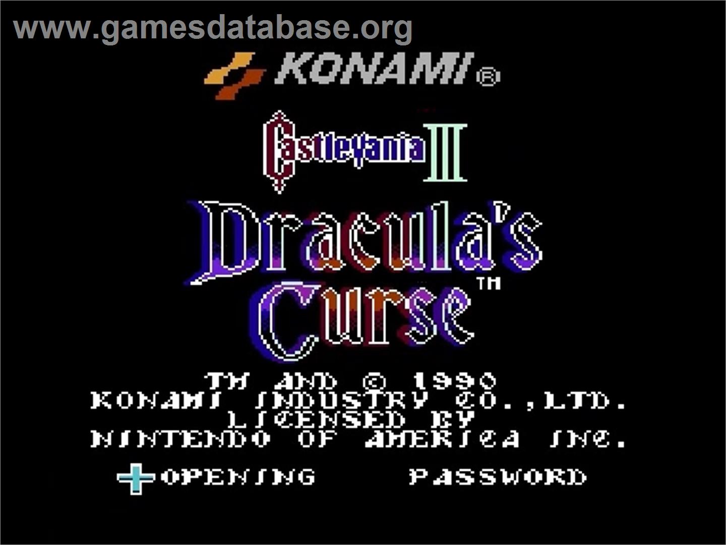 Castlevania III: Dracula's Curse - Nintendo NES - Artwork - Title Screen