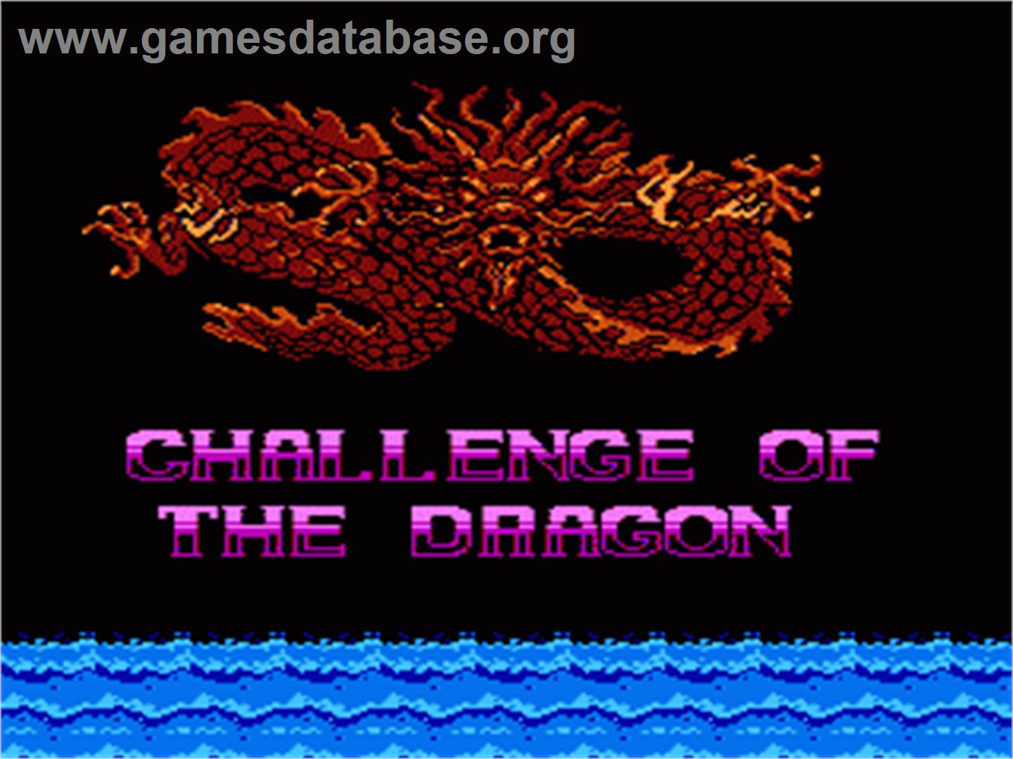 Challenge of the Dragon - Nintendo NES - Artwork - Title Screen