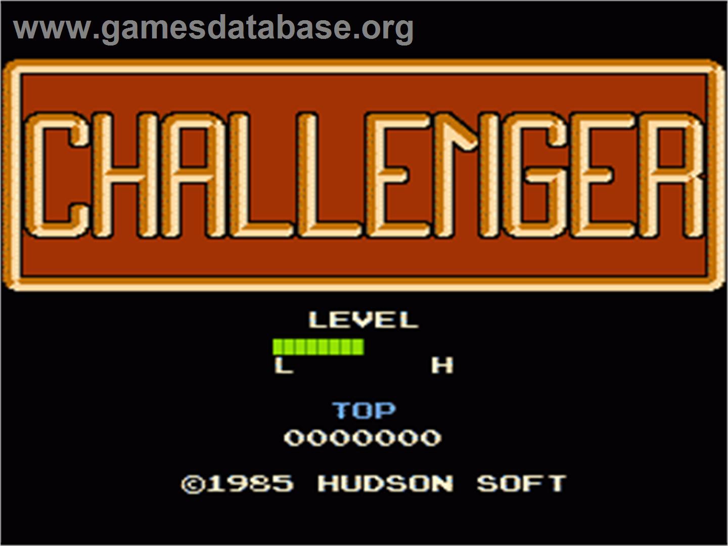 Challenger - Nintendo NES - Artwork - Title Screen