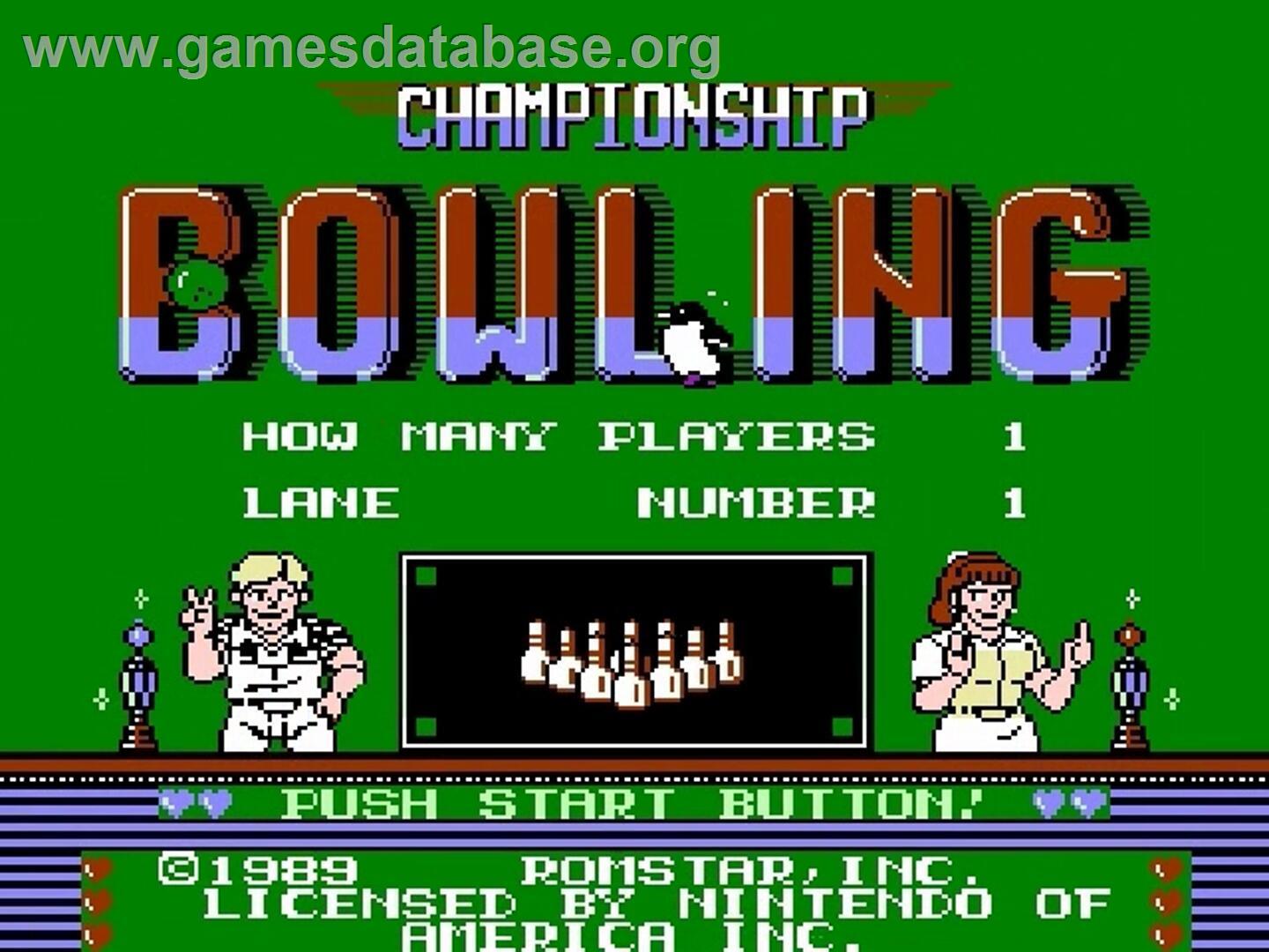 Championship Bowling - Nintendo NES - Artwork - Title Screen