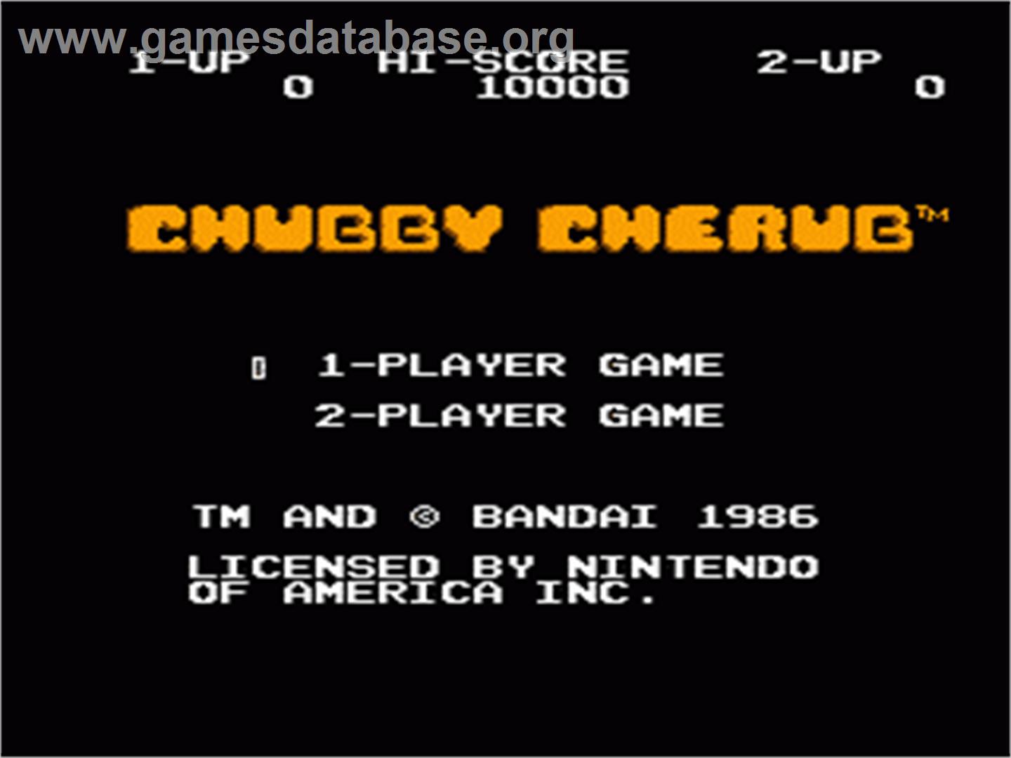 Chubby Cherub - Nintendo NES - Artwork - Title Screen