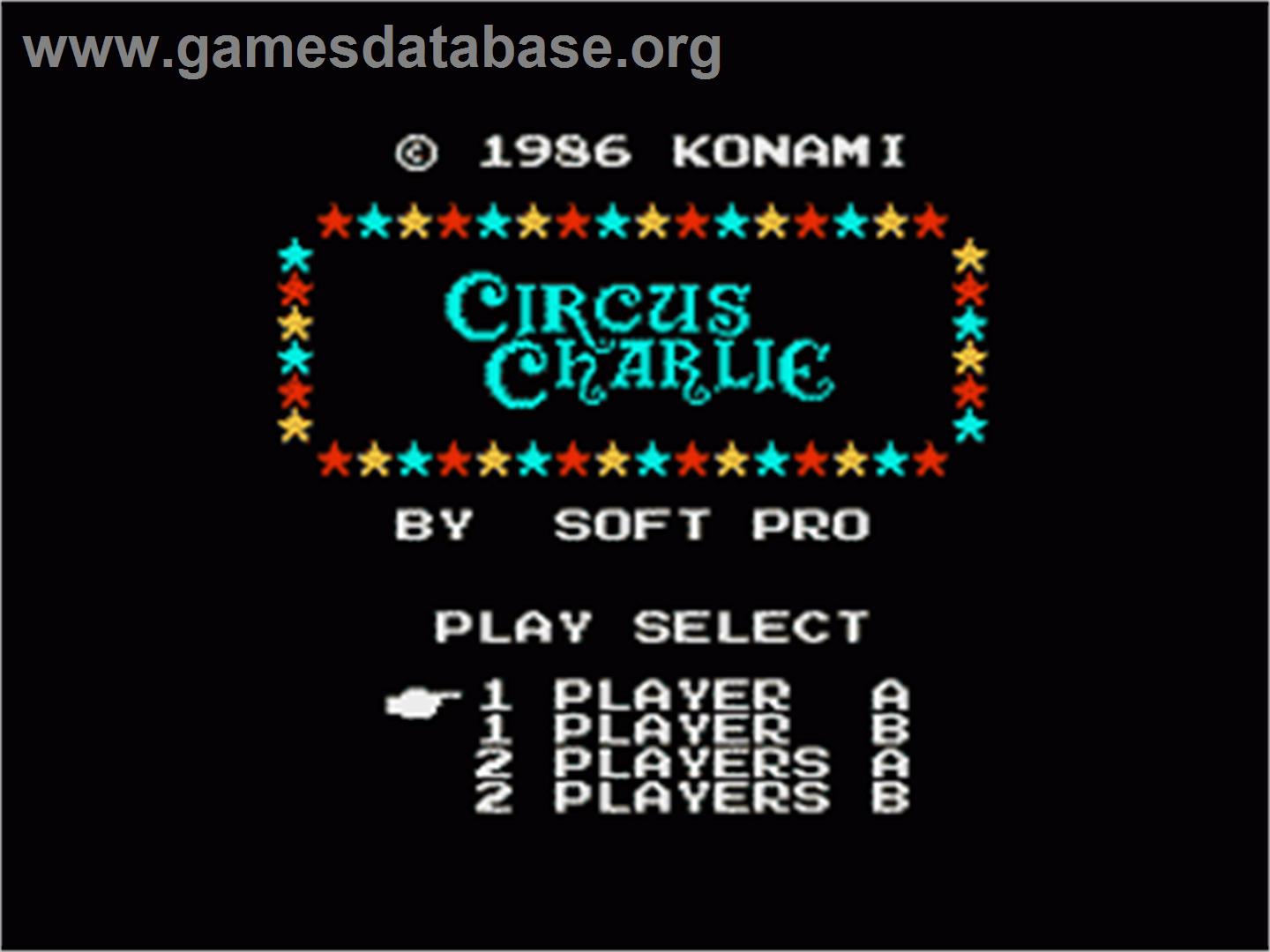 Circus Charlie - Nintendo NES - Artwork - Title Screen