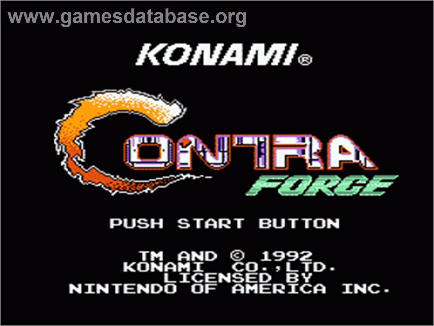 Contra Force - Nintendo NES - Artwork - Title Screen
