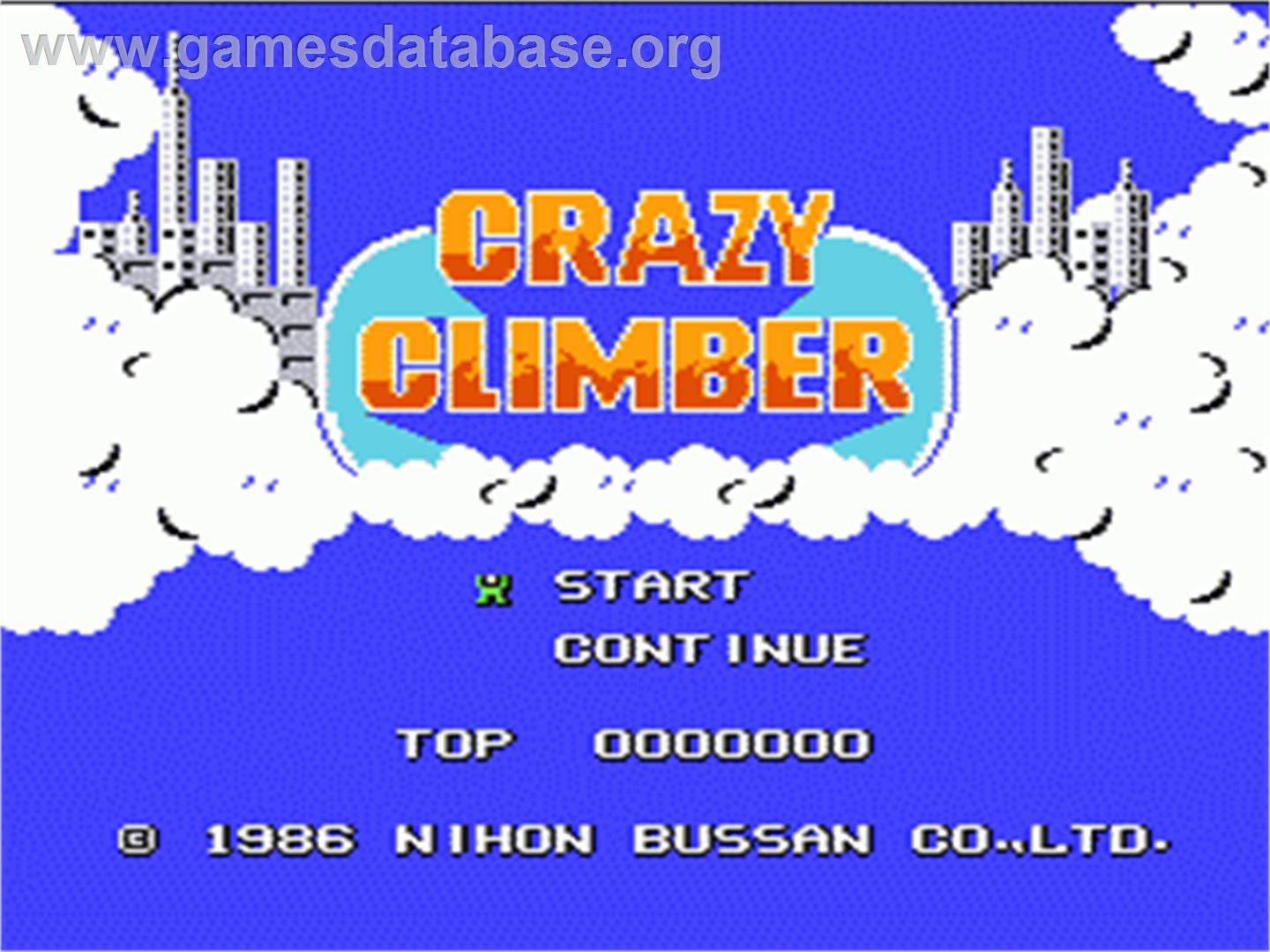 Crazy Climber - Nintendo NES - Artwork - Title Screen