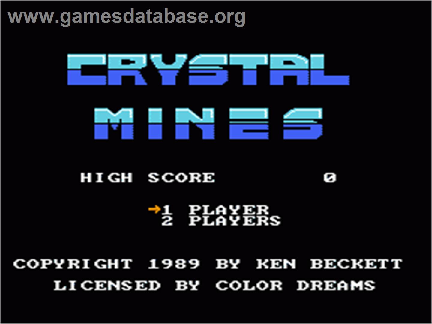Crystal Mines - Nintendo NES - Artwork - Title Screen