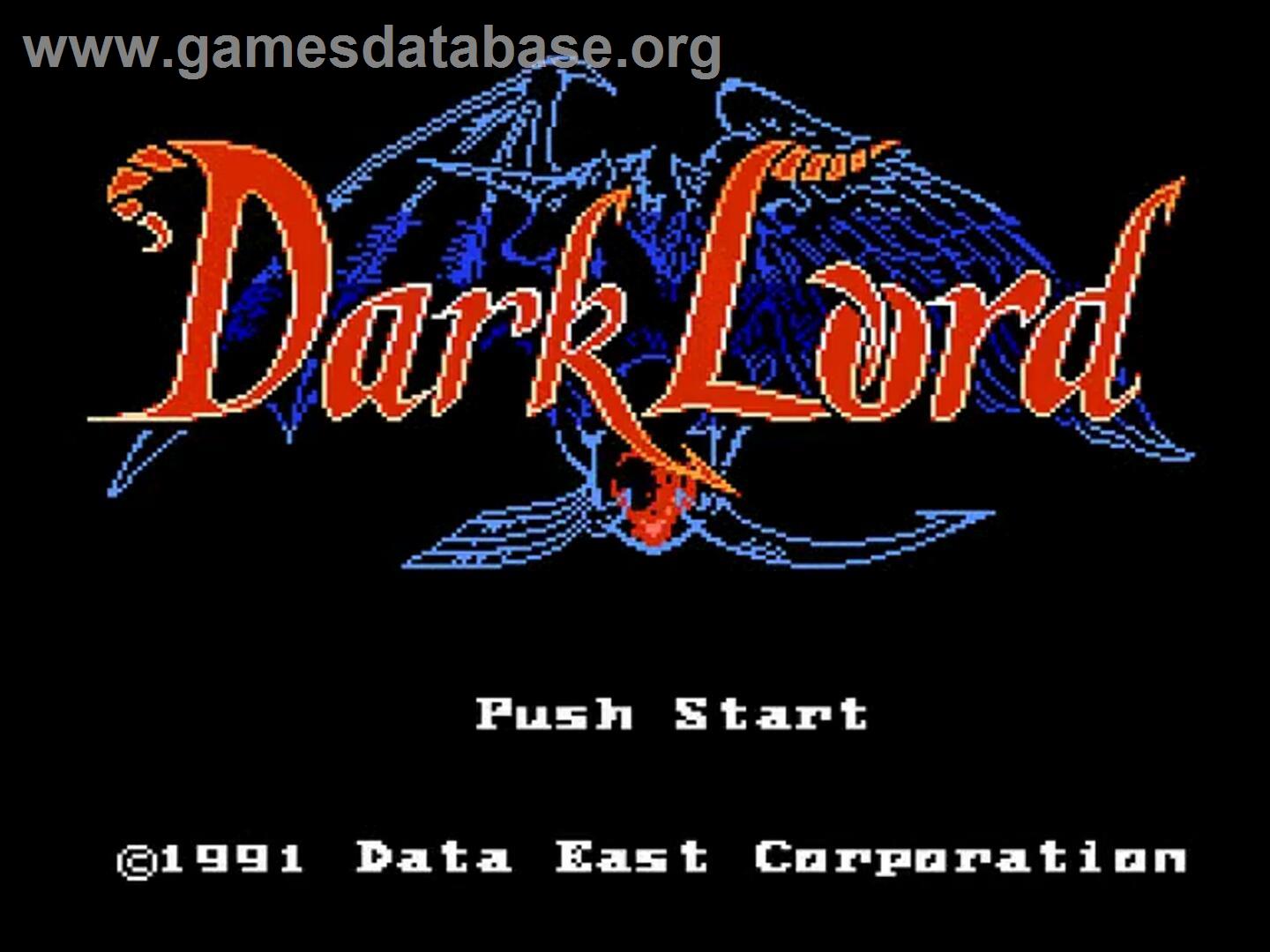 Dark Lord - Nintendo NES - Artwork - Title Screen