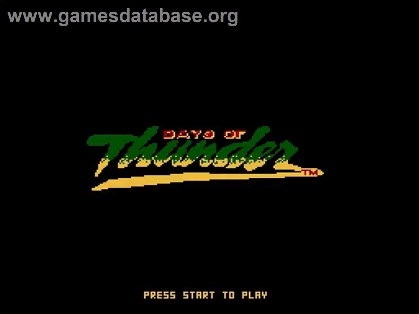 Days of Thunder - Nintendo NES - Artwork - Title Screen