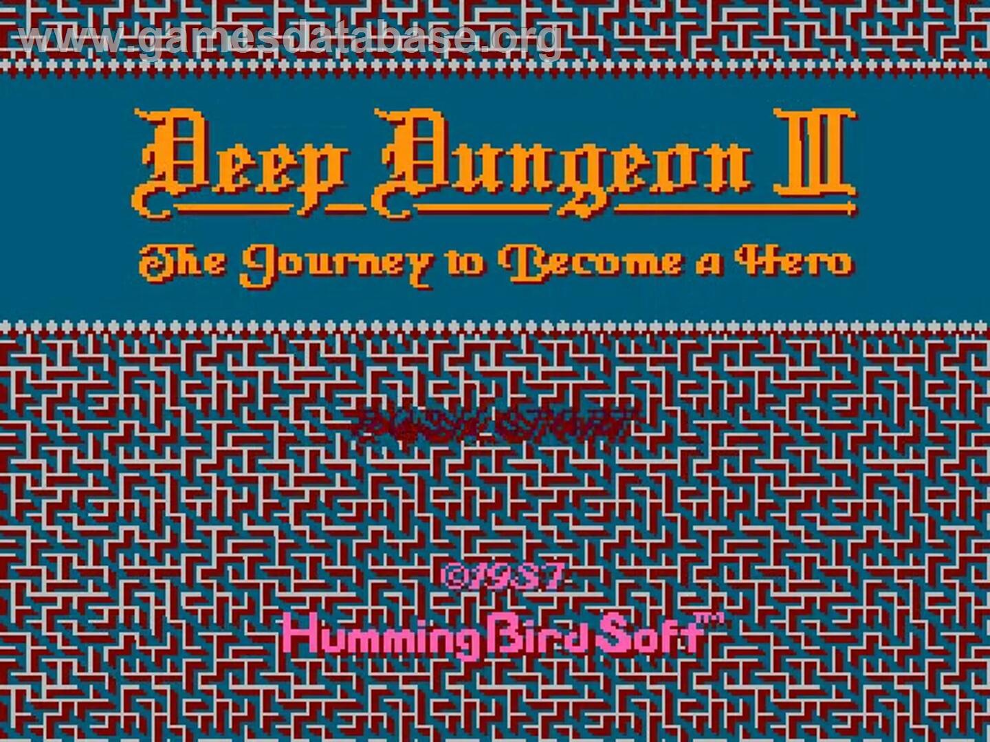 Deep Dungeon 3 - Yuushi E No Tabi - Nintendo NES - Artwork - Title Screen