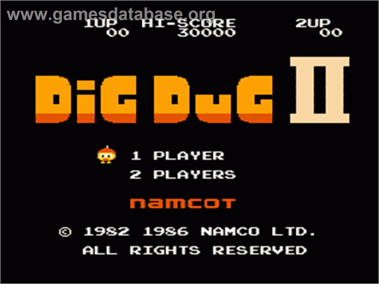 Dig Dug II - Nintendo NES - Artwork - Title Screen