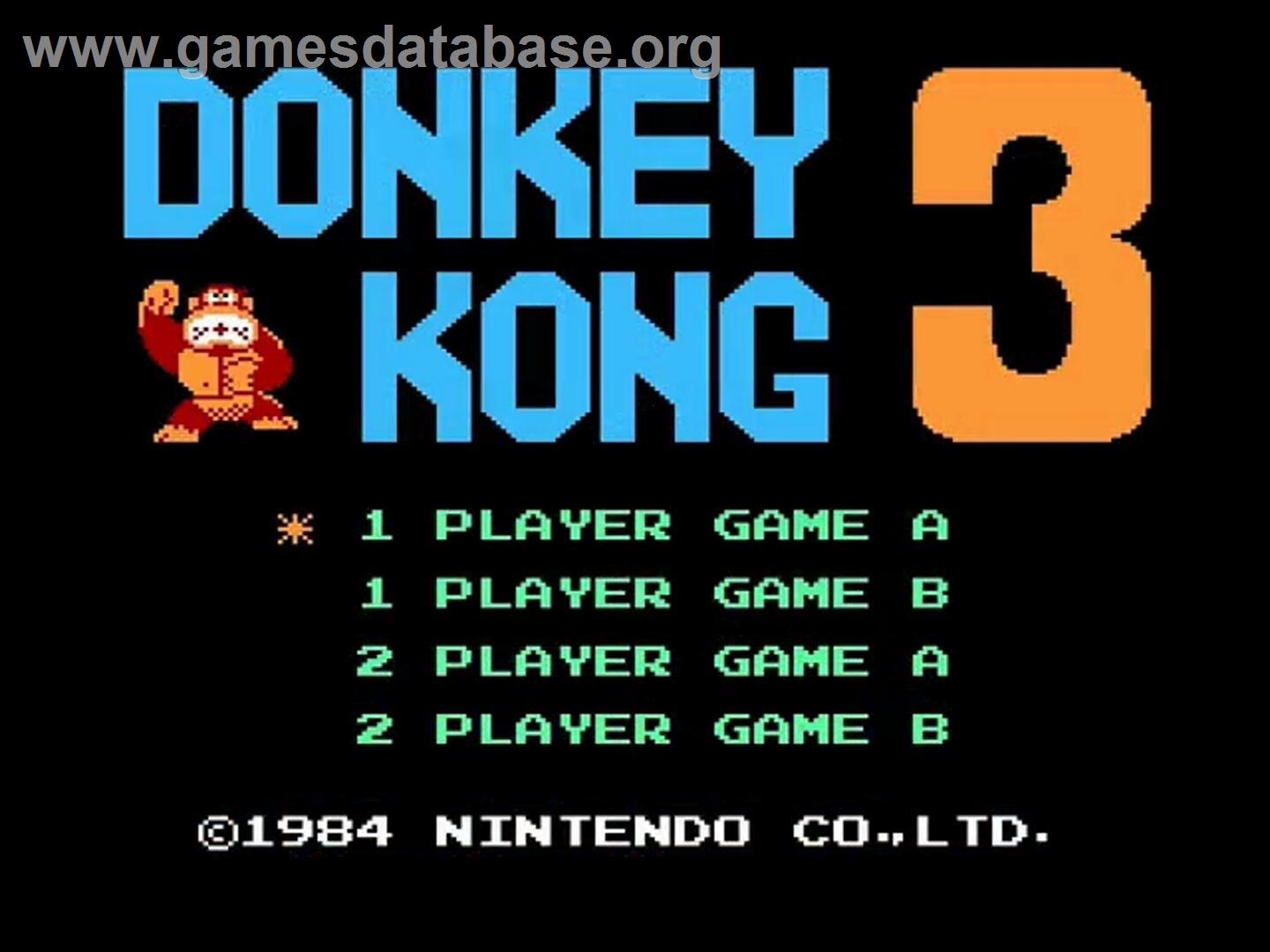 Donkey Kong 3 - Nintendo NES - Artwork - Title Screen