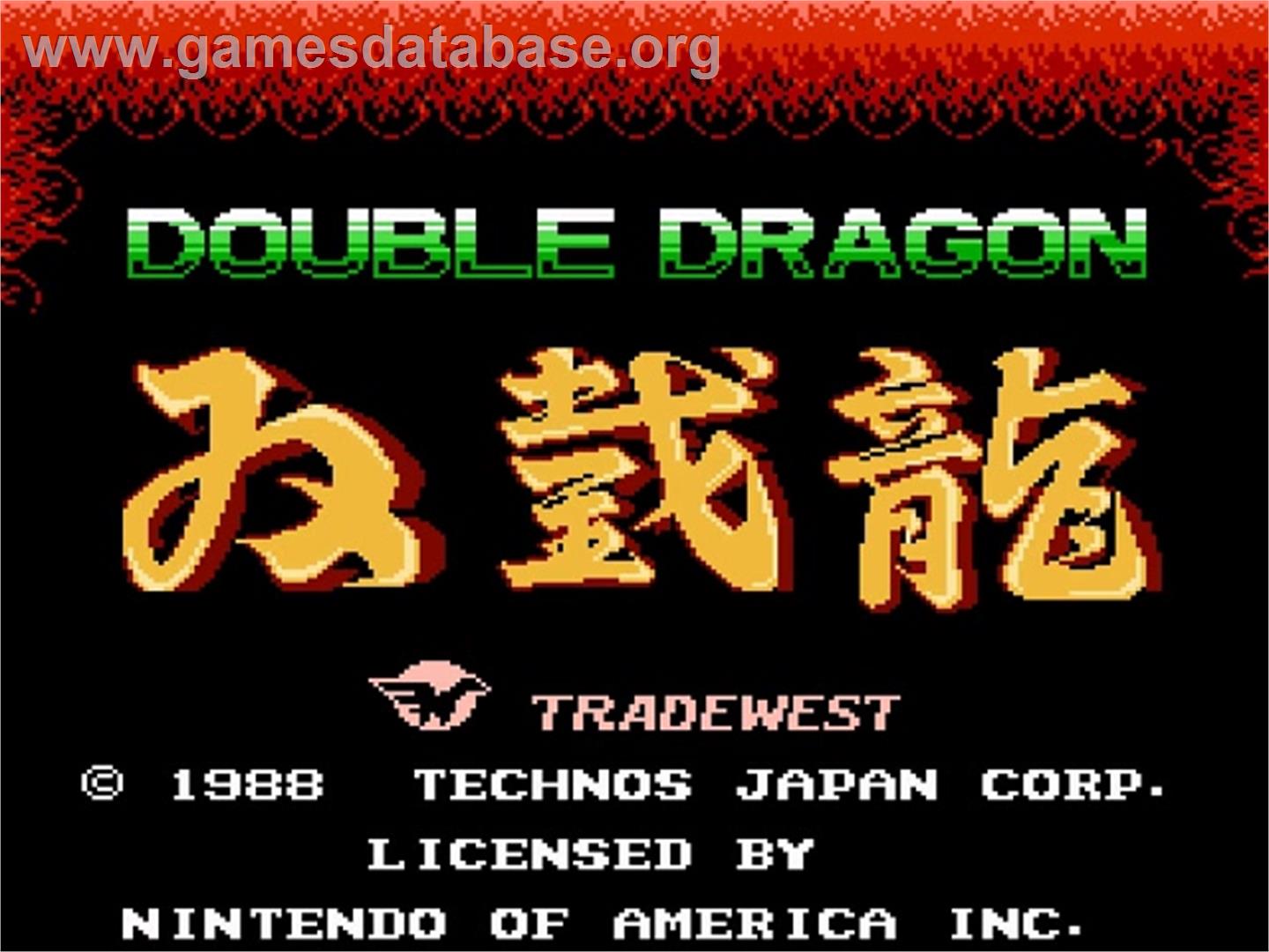 Double Dragon - Nintendo NES - Artwork - Title Screen