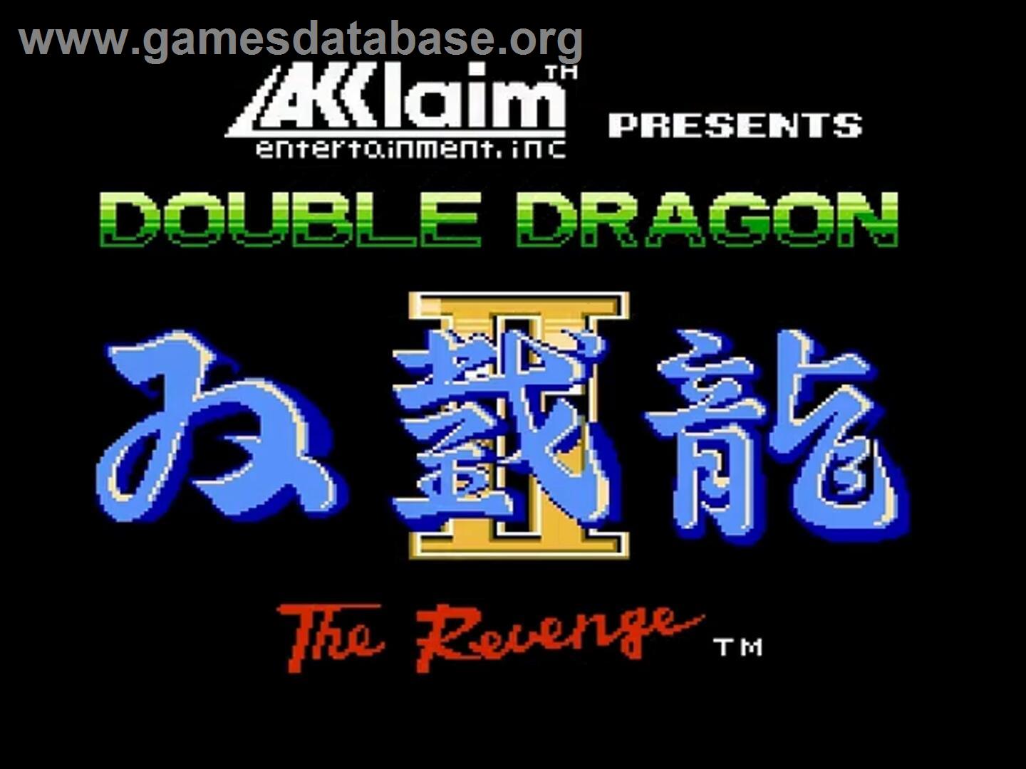 Double Dragon 2 - The Revenge - Nintendo NES - Artwork - Title Screen