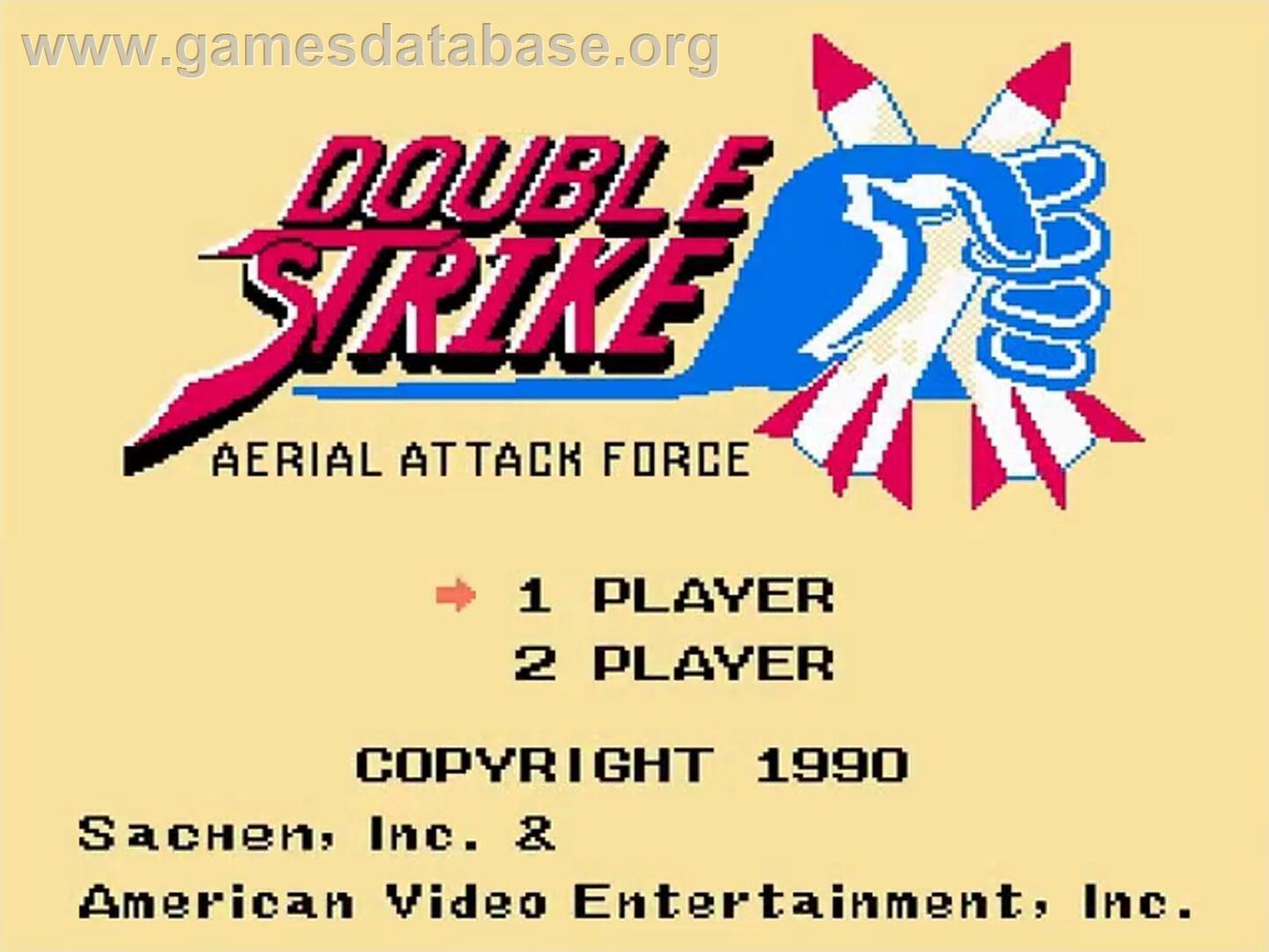Double Strike - Aerial Attack Force - Nintendo NES - Artwork - Title Screen