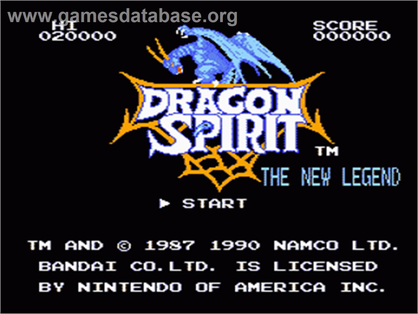 Dragon Spirit - Nintendo NES - Artwork - Title Screen