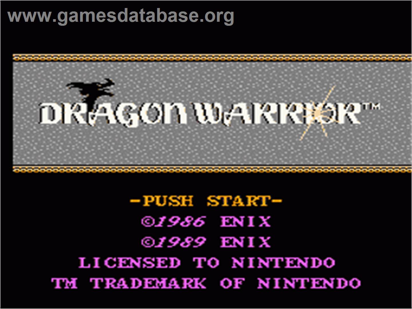 Dragon Warrior - Nintendo NES - Artwork - Title Screen