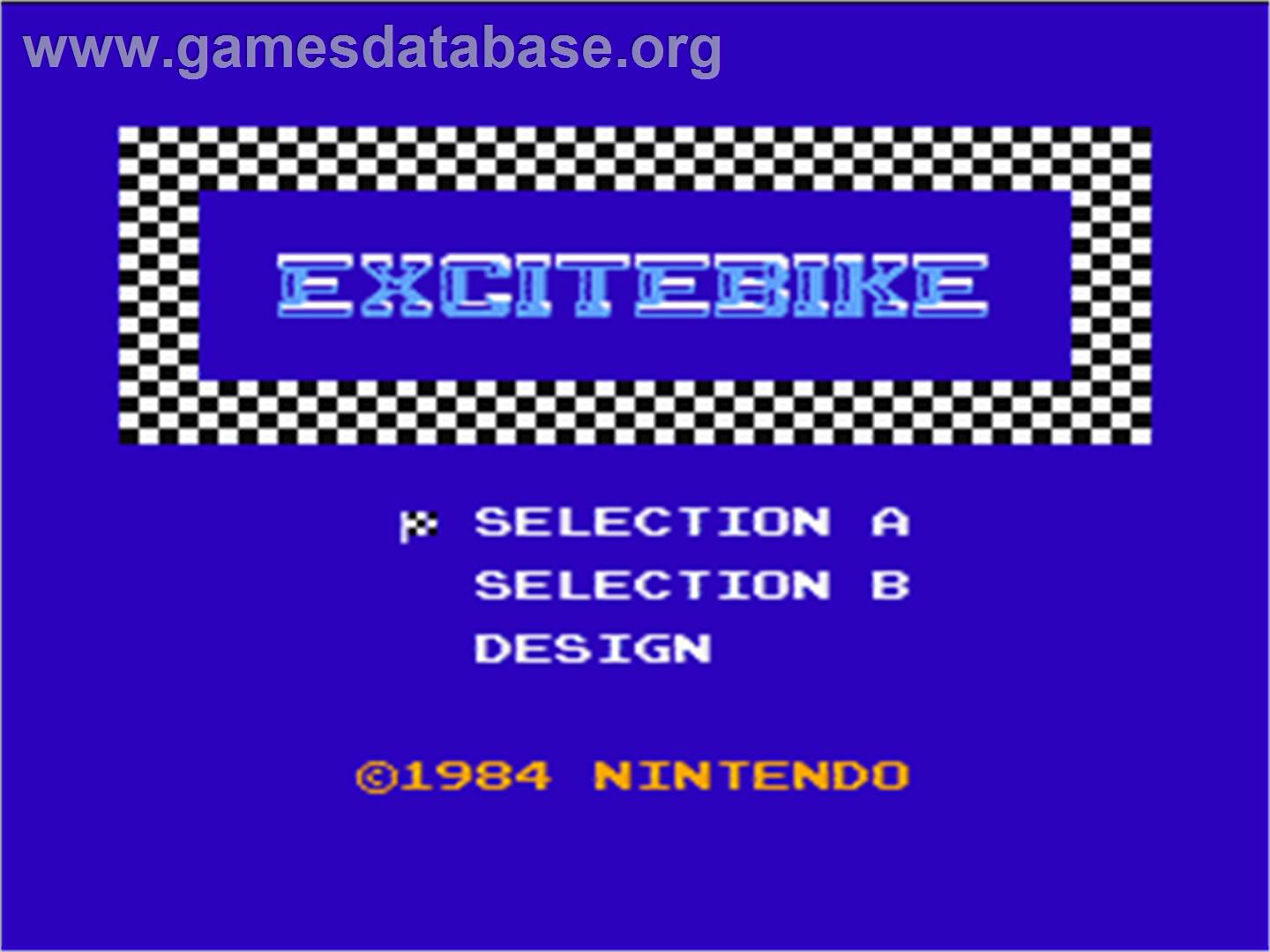 Excite Bike - Nintendo NES - Artwork - Title Screen