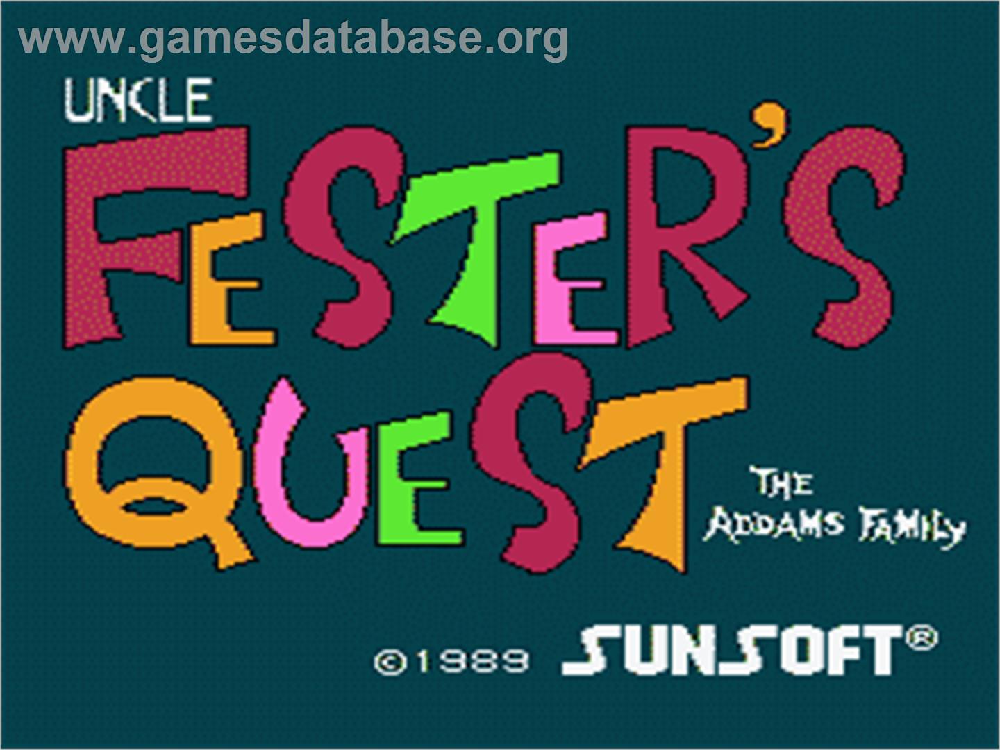 Fester's Quest - Nintendo NES - Artwork - Title Screen