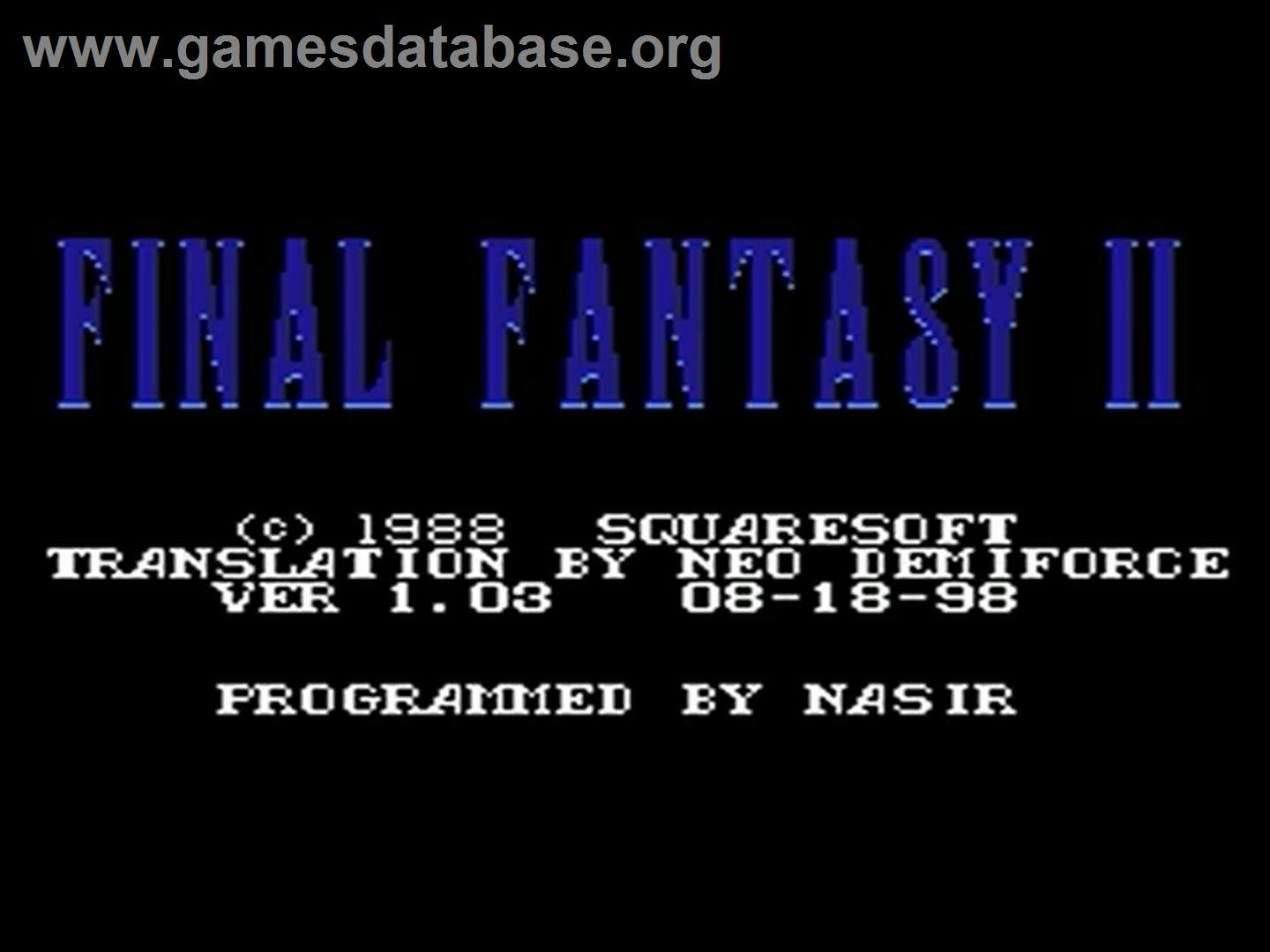 Final Fantasy 2 - Nintendo NES - Artwork - Title Screen
