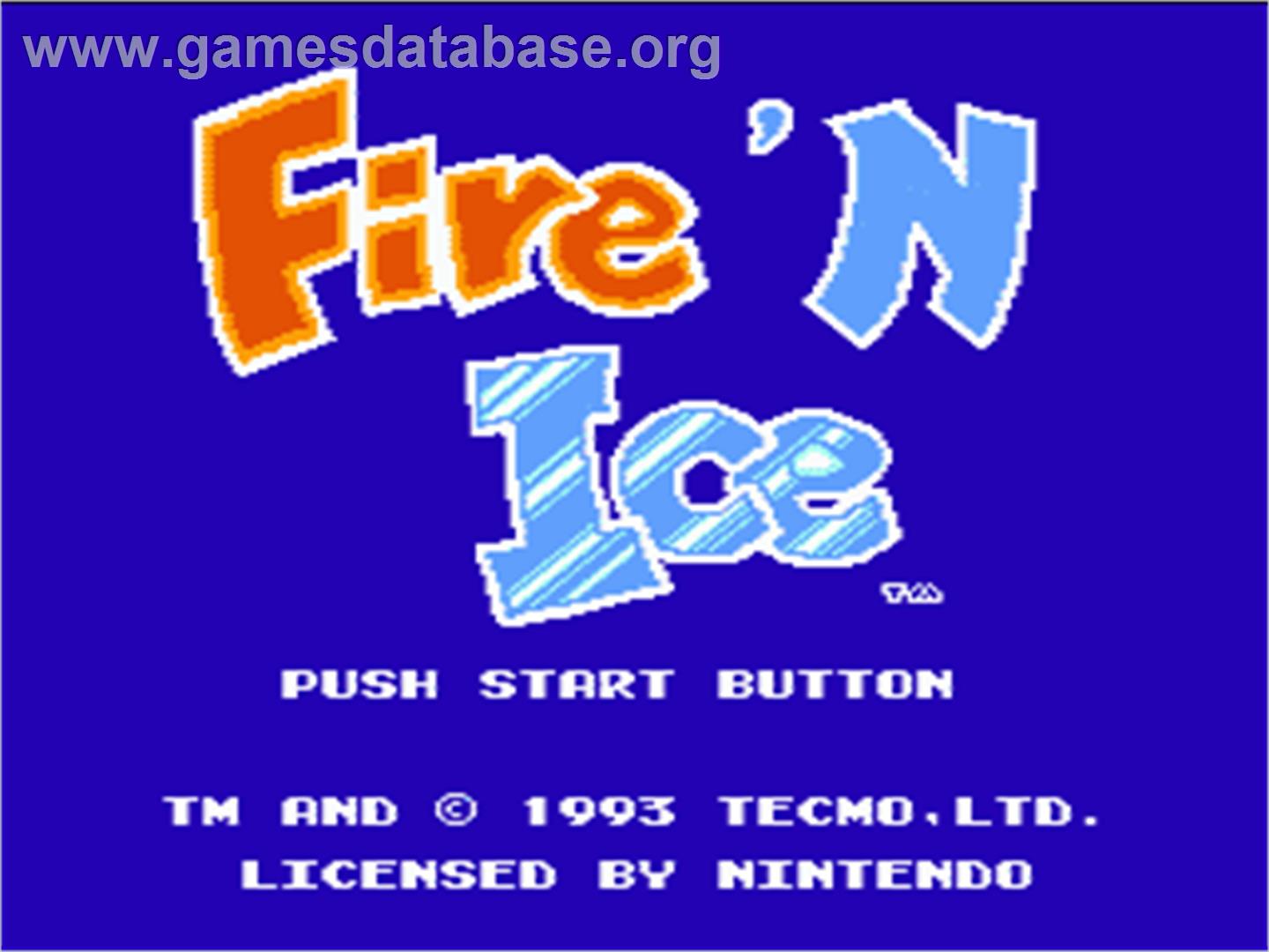 Fire and Ice - Nintendo NES - Artwork - Title Screen