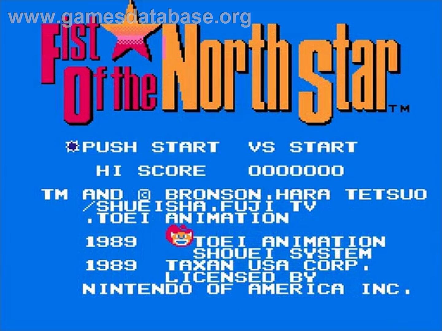 Fist Of The North Star - Nintendo NES - Artwork - Title Screen