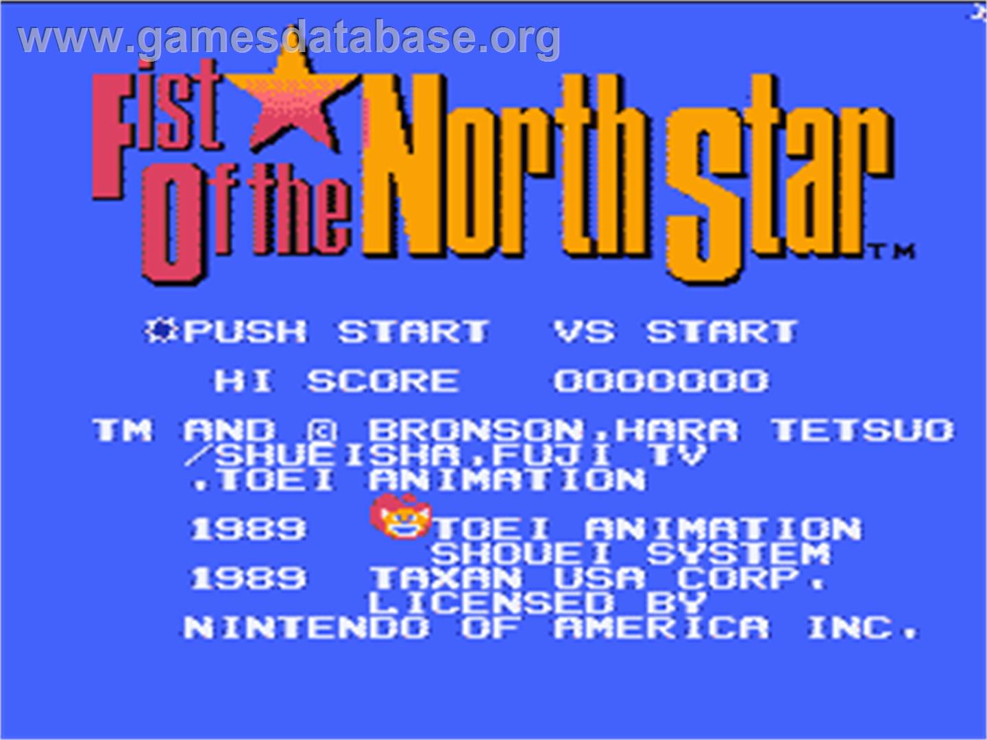 Fist Of The North Star - Nintendo NES - Artwork - Title Screen