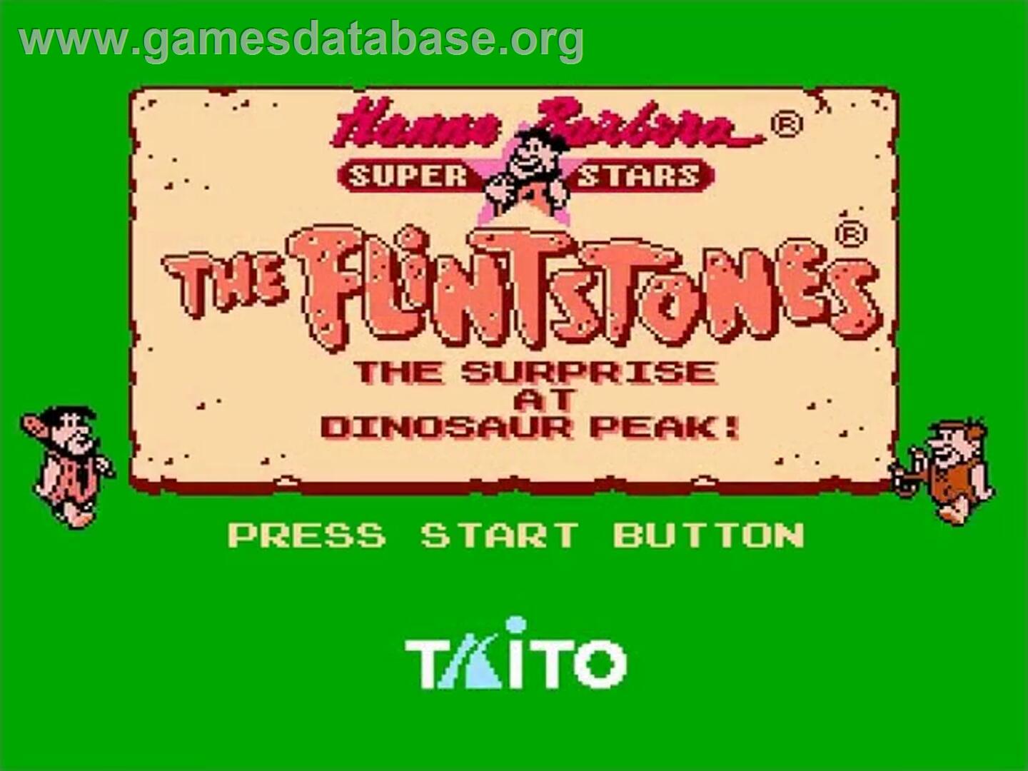Flintstones - The Surprise At Dinosaur Peak, The - Nintendo NES - Artwork - Title Screen