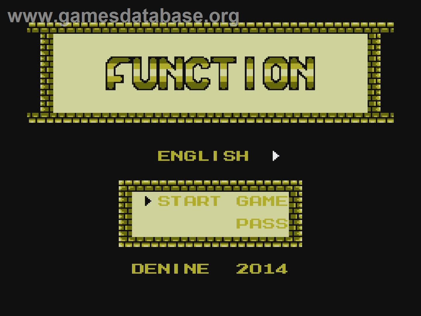 Function - Nintendo NES - Artwork - Title Screen