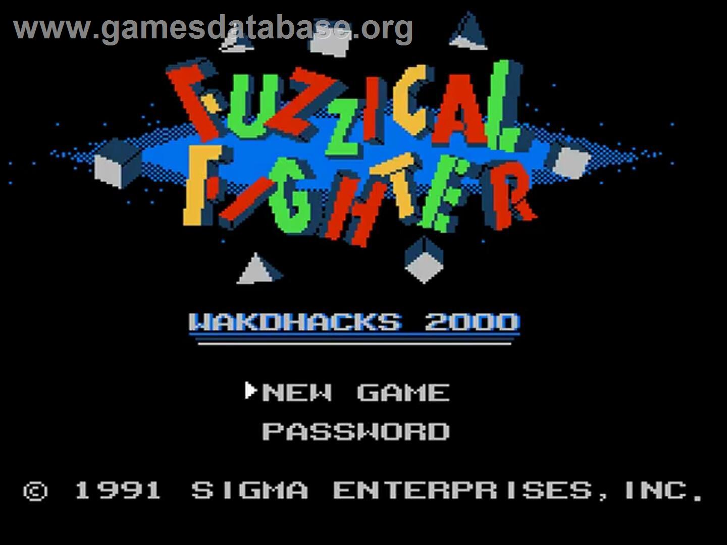 Fuzzical Fighter - Nintendo NES - Artwork - Title Screen