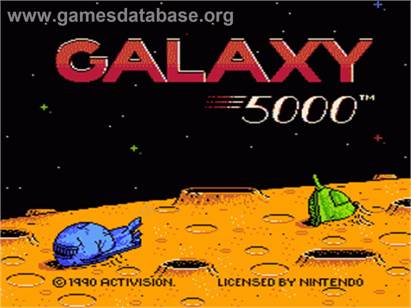 Galaxy 5000: Racing in the 51st Century - Nintendo NES - Artwork - Title Screen