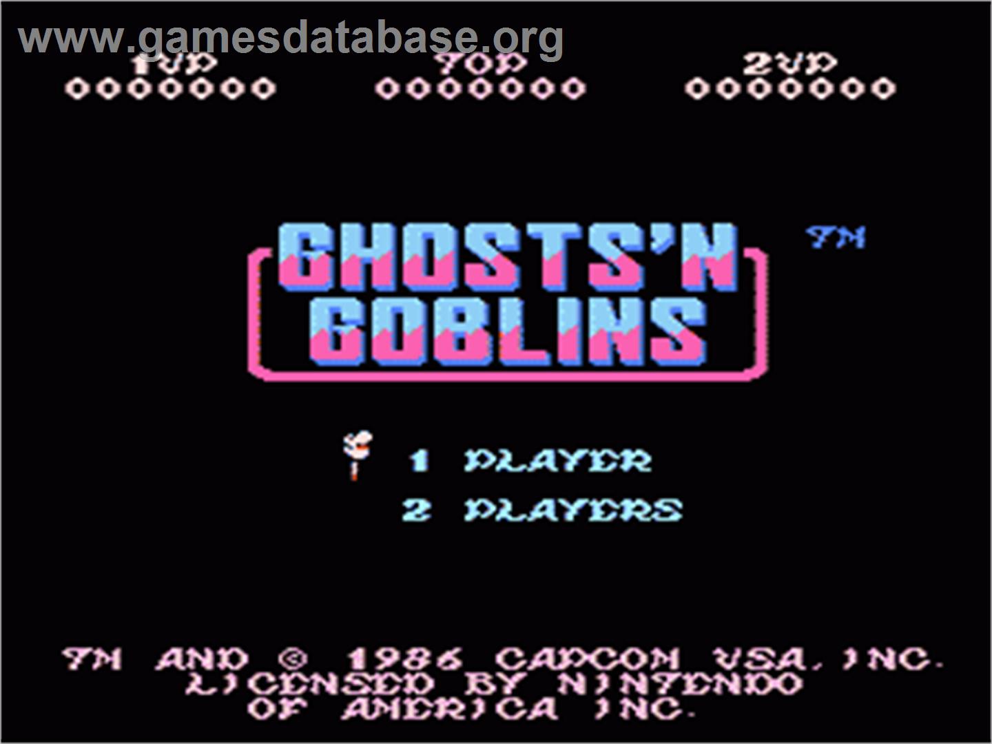 Ghosts'n Goblins - Nintendo NES - Artwork - Title Screen