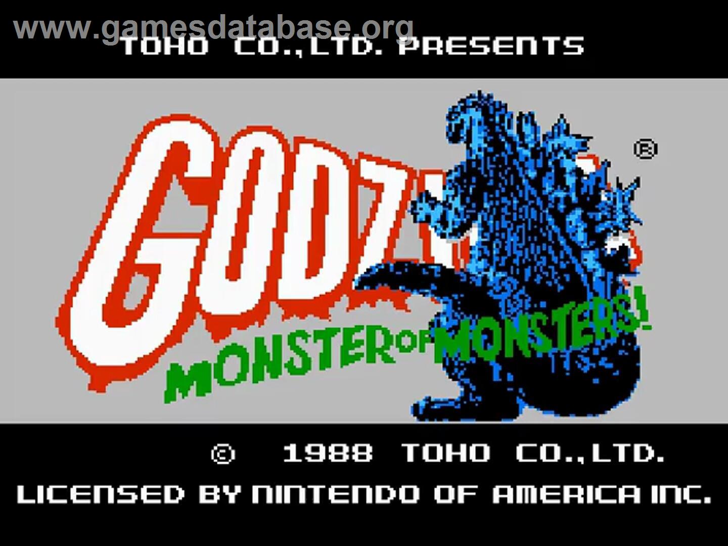 Godzilla - Monster Of Monsters - Nintendo NES - Artwork - Title Screen