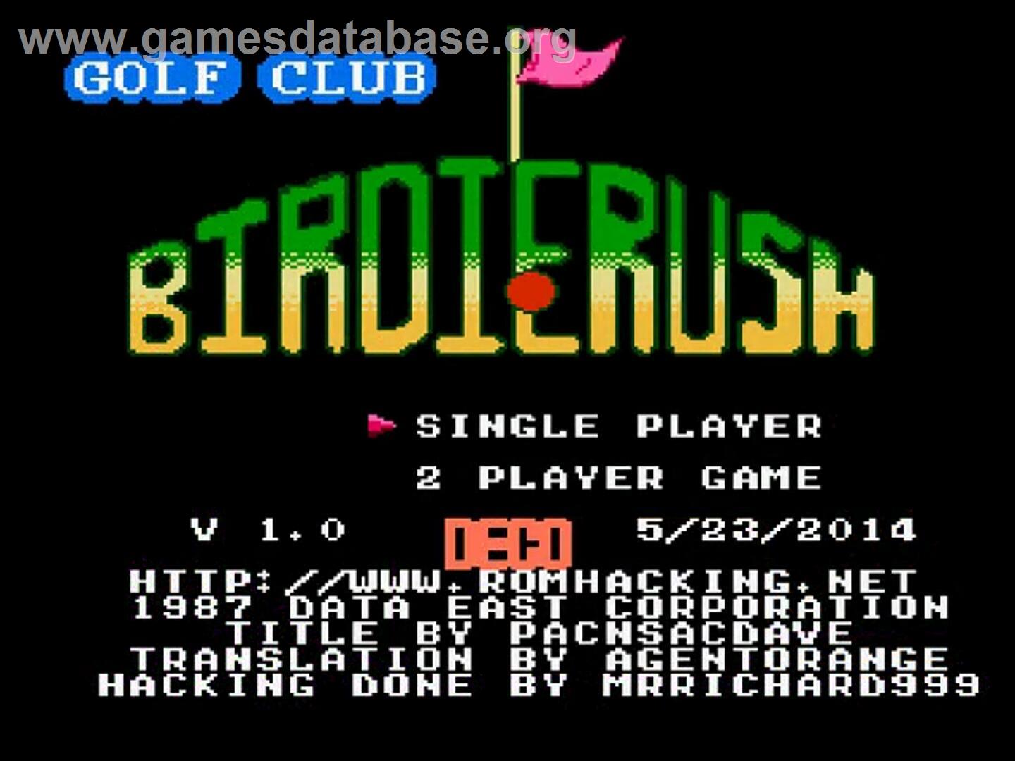 Golf Club - Birdy Rush - Nintendo NES - Artwork - Title Screen