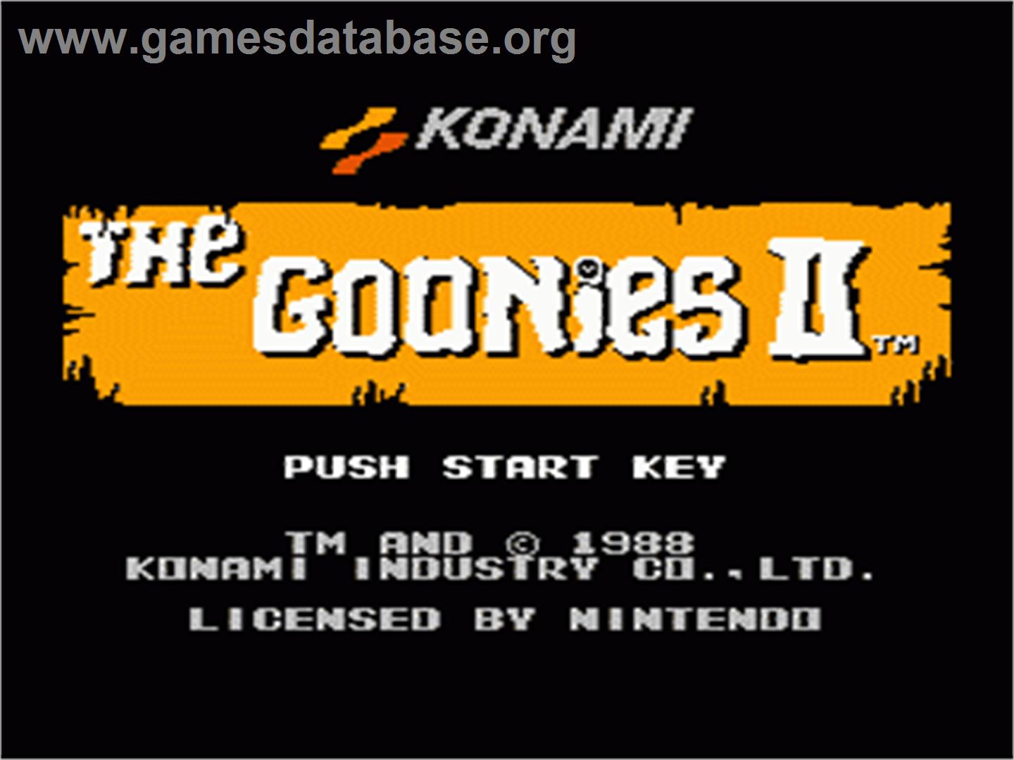 Goonies 2 - Nintendo NES - Artwork - Title Screen