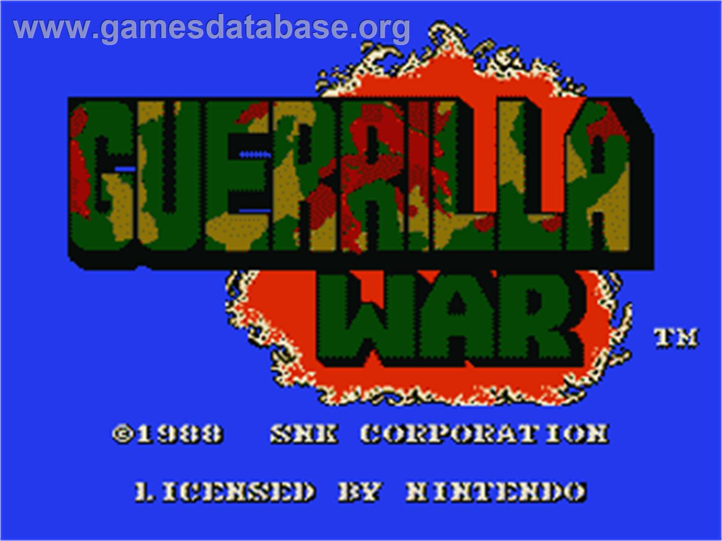 Guerrilla War - Nintendo NES - Artwork - Title Screen