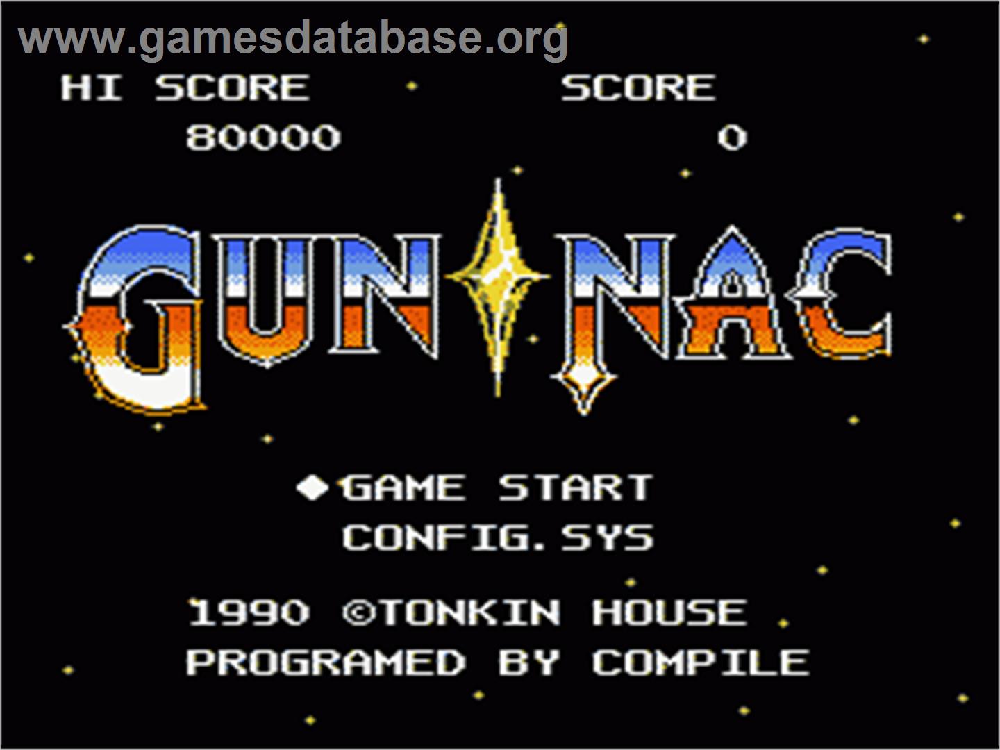 Gun-Nac - Nintendo NES - Artwork - Title Screen