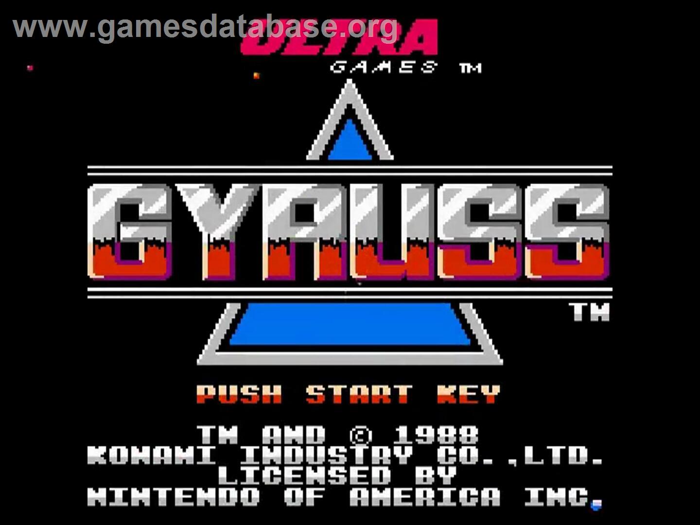 Gyruss - Nintendo NES - Artwork - Title Screen