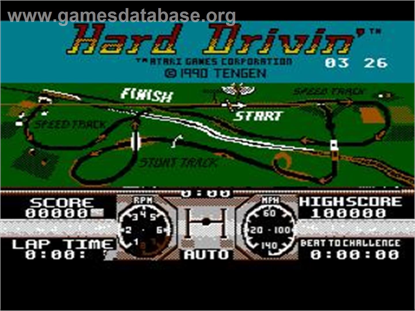 Hard Drivin' - Nintendo NES - Artwork - Title Screen