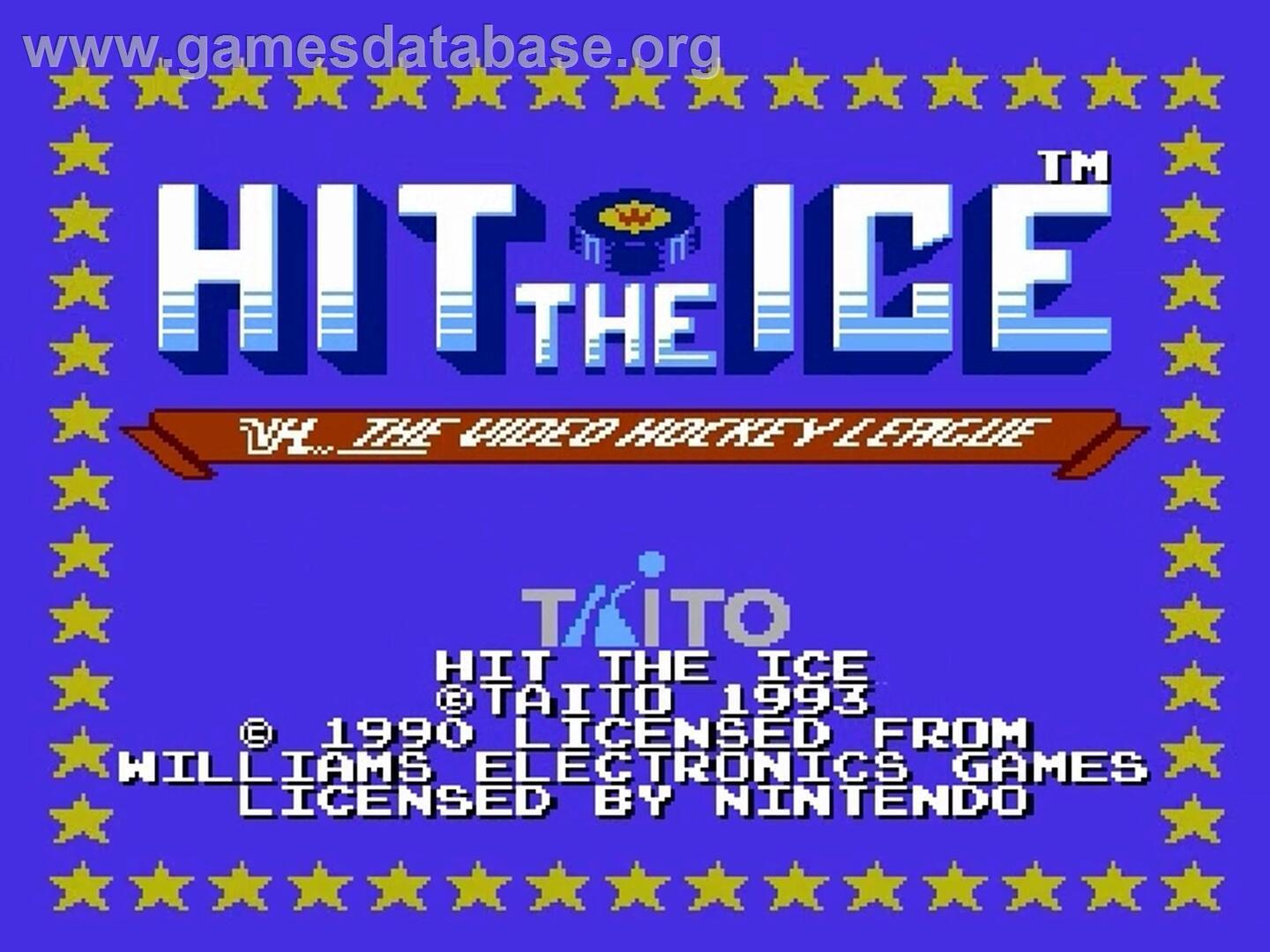Hit the Ice - The Video Hockey League - Nintendo NES - Artwork - Title Screen