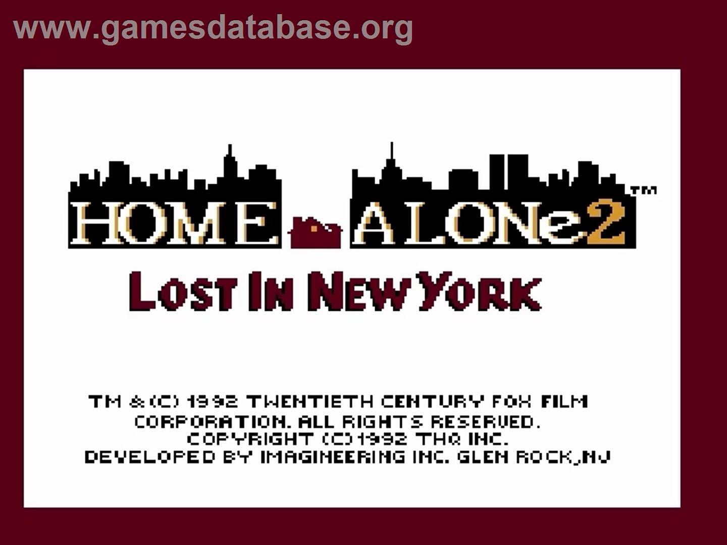 Home Alone 2 - Lost In New York - Nintendo NES - Artwork - Title Screen