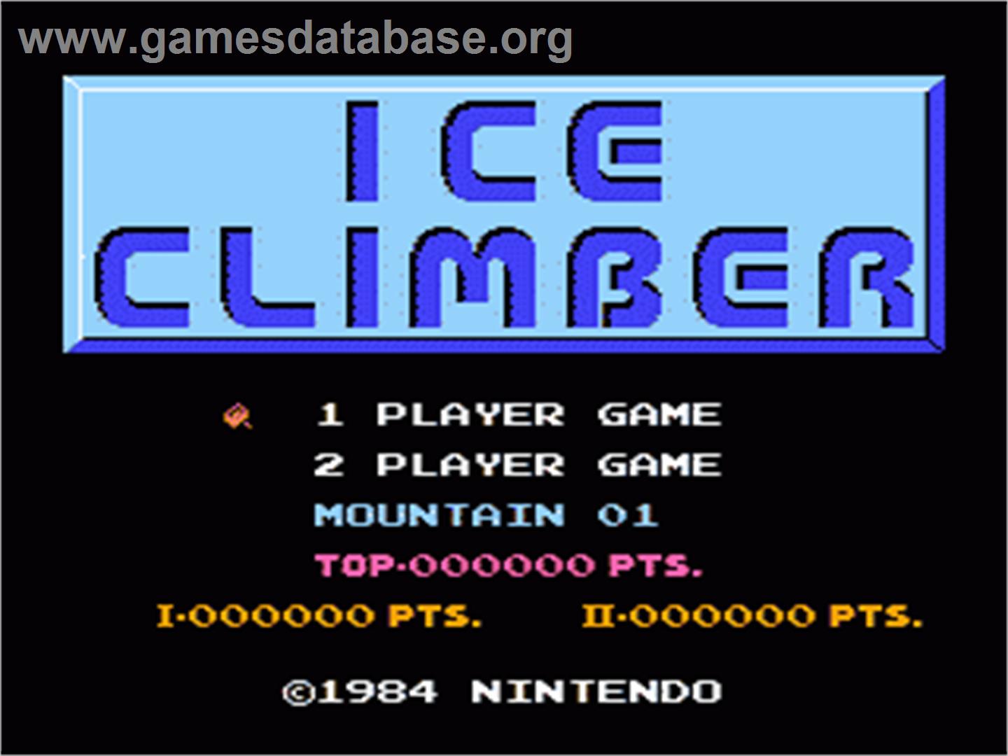 Ice Climber - Nintendo NES - Artwork - Title Screen
