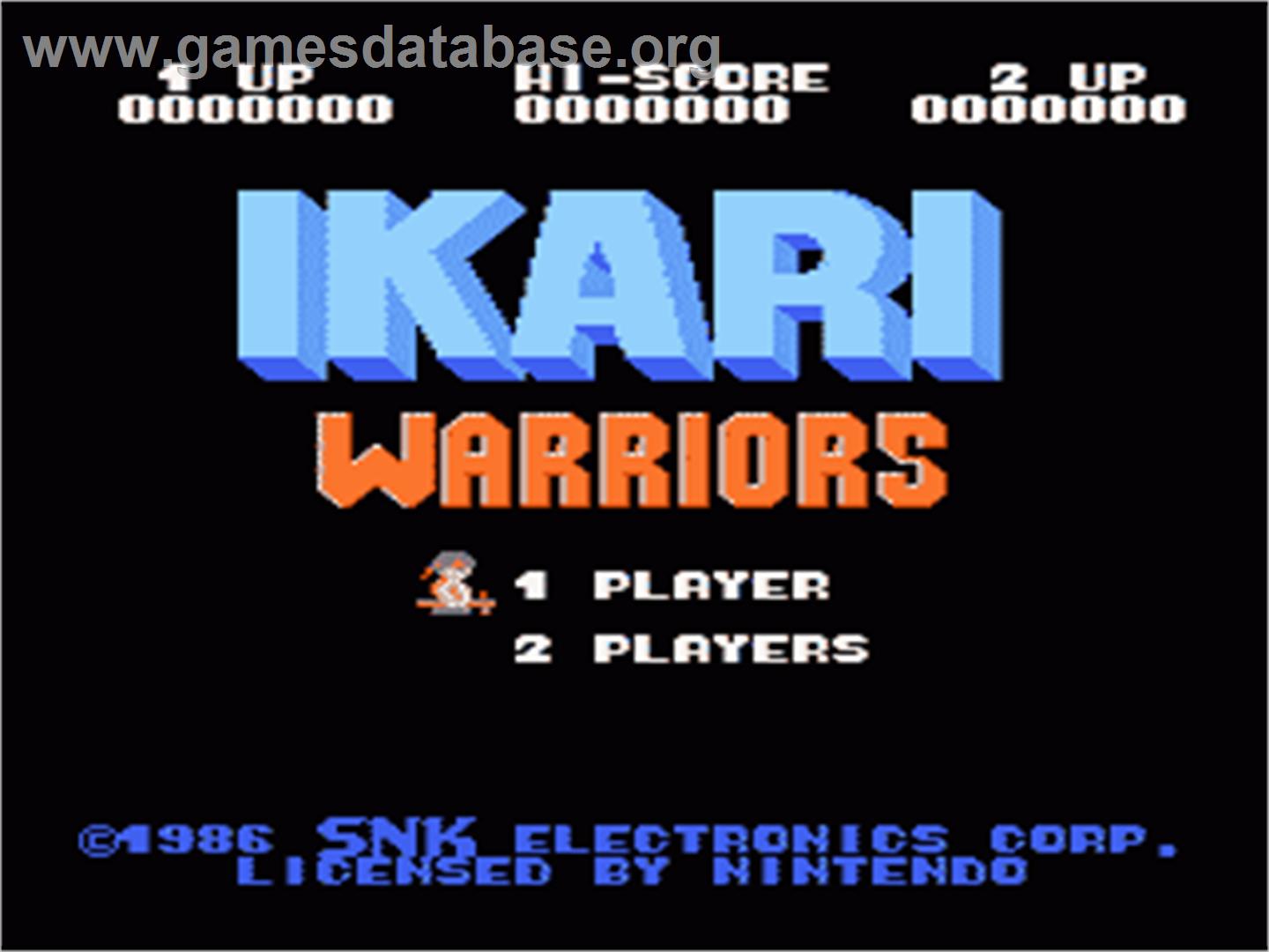 Ikari Warriors - Nintendo NES - Artwork - Title Screen