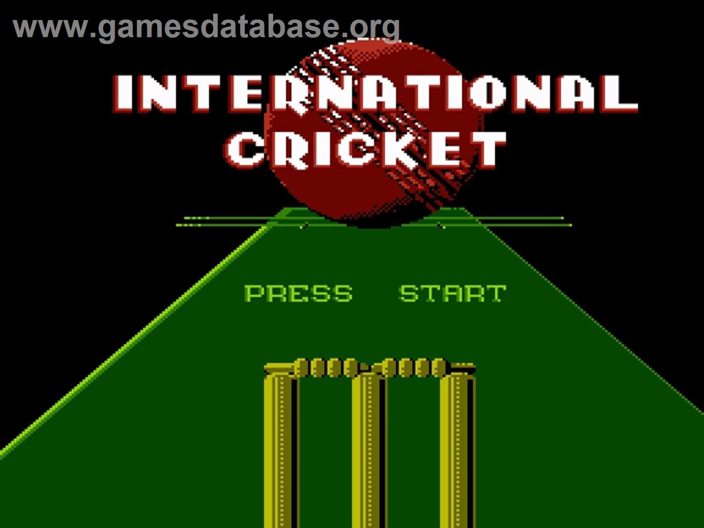 International Cricket - Nintendo NES - Artwork - Title Screen