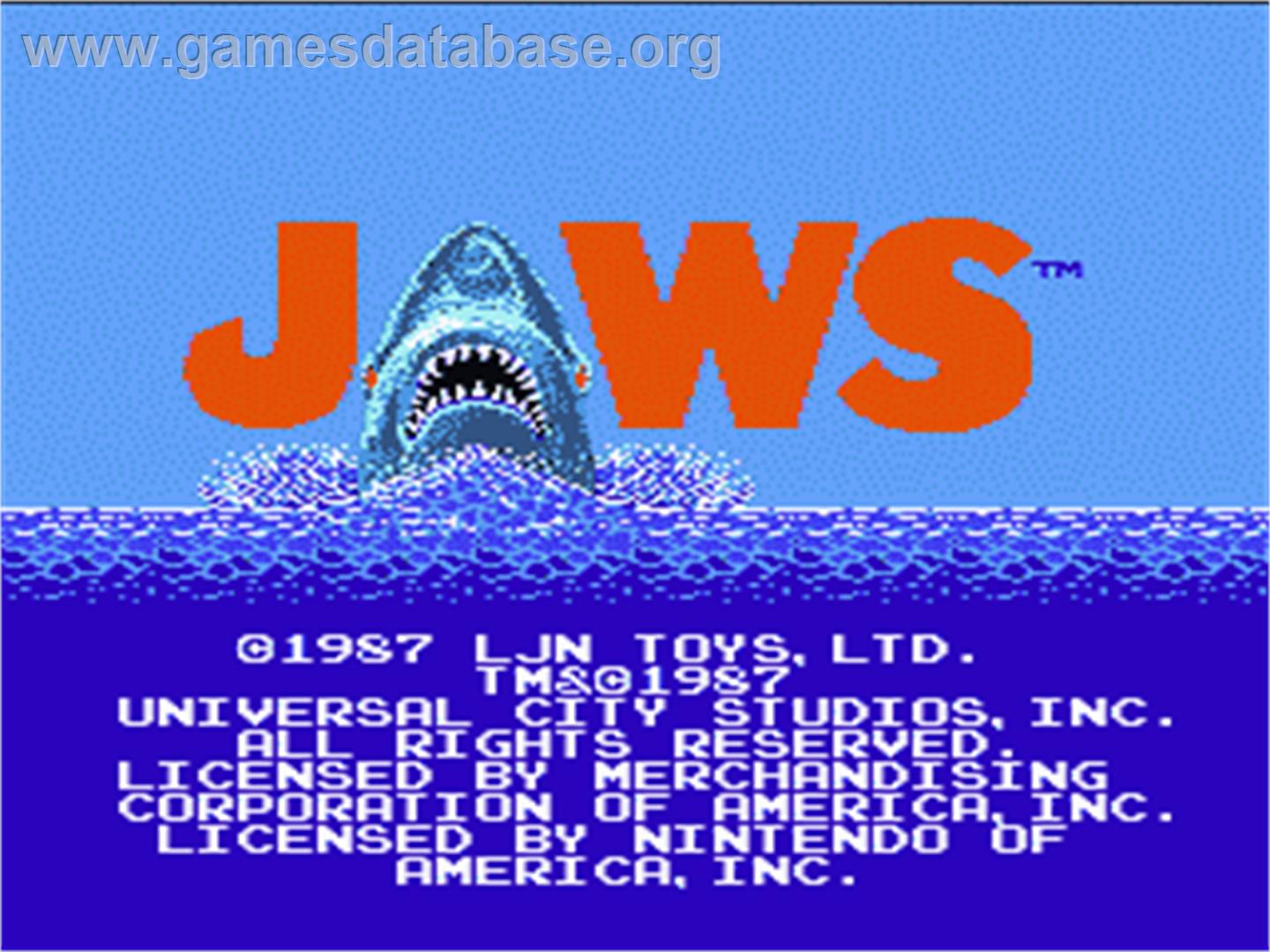 Jaws - Nintendo NES - Artwork - Title Screen