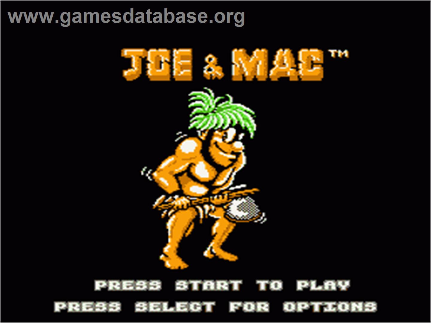 Joe & Mac: Caveman Ninja - Nintendo NES - Artwork - Title Screen
