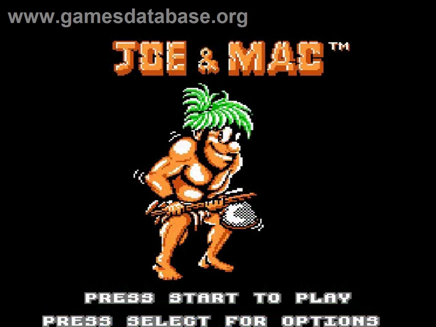 Joe and Mac - Caveman Ninja - Nintendo NES - Artwork - Title Screen