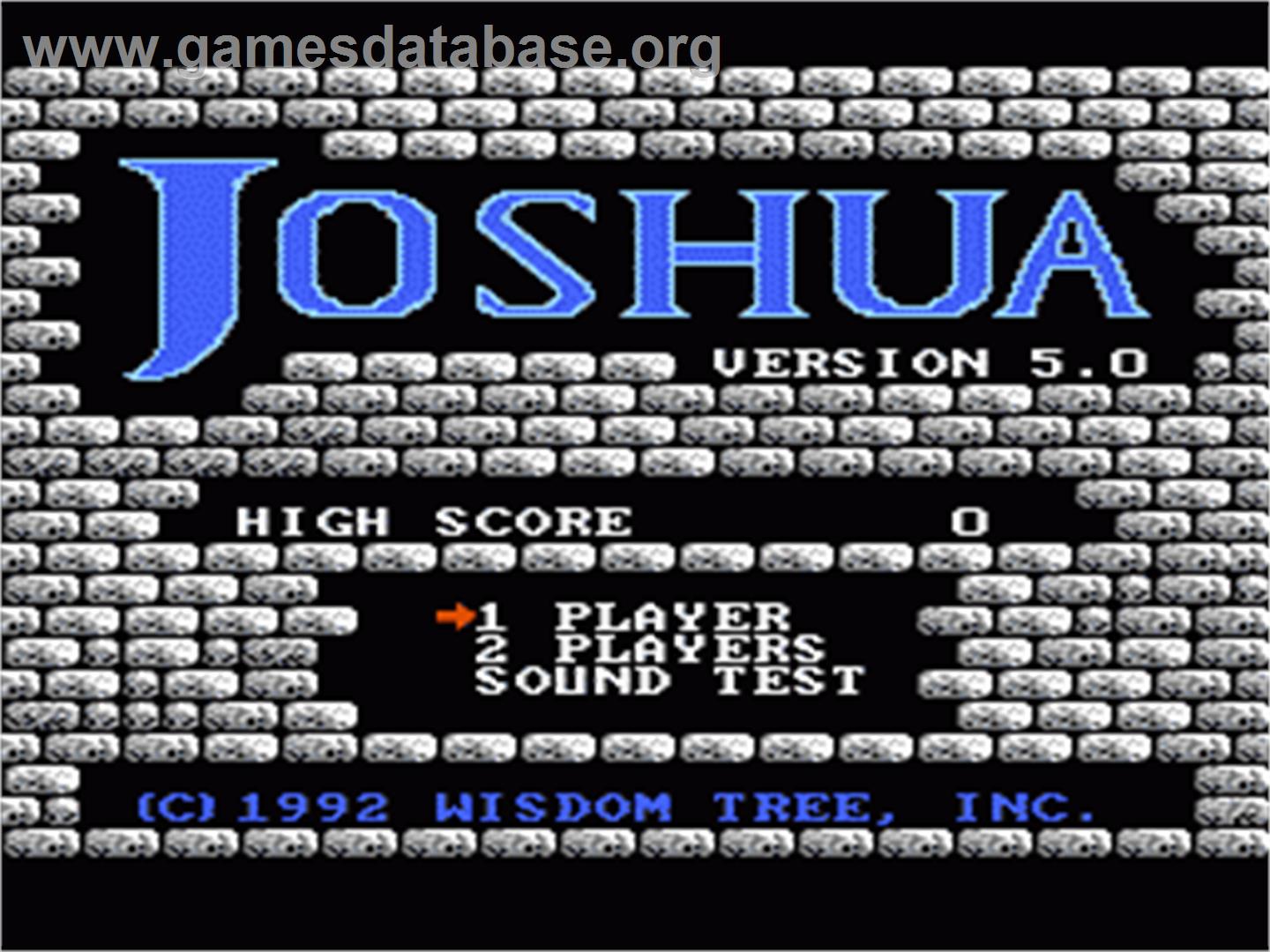 Joshua & the Battle of Jericho - Nintendo NES - Artwork - Title Screen
