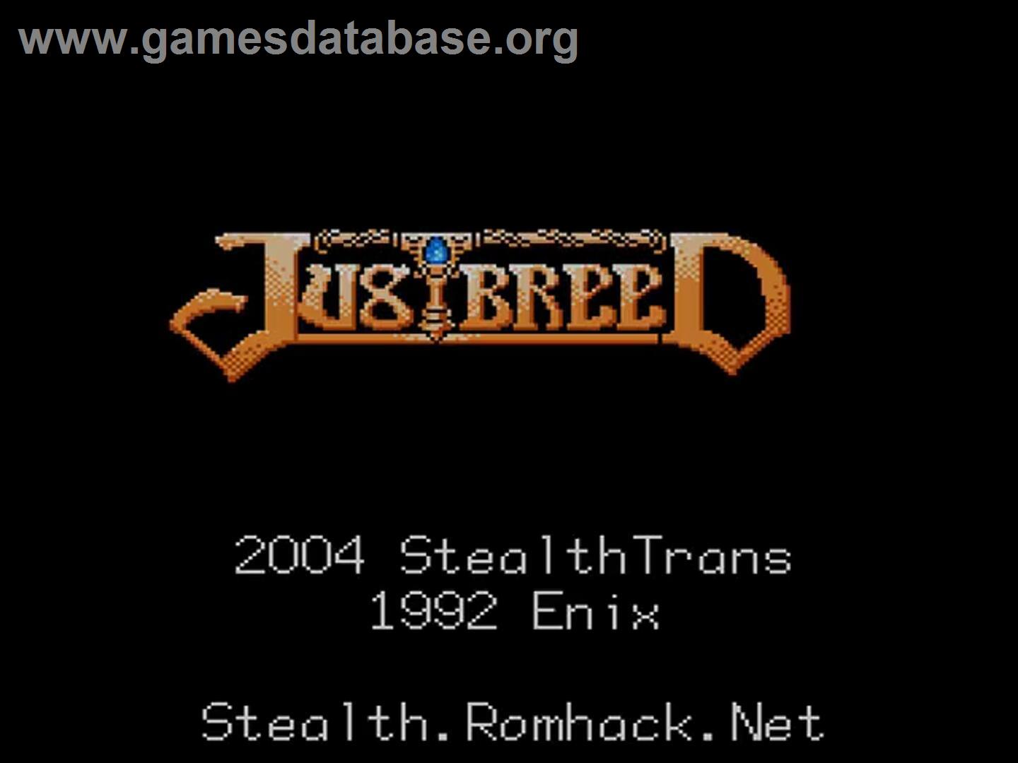 Just Breed - Nintendo NES - Artwork - Title Screen