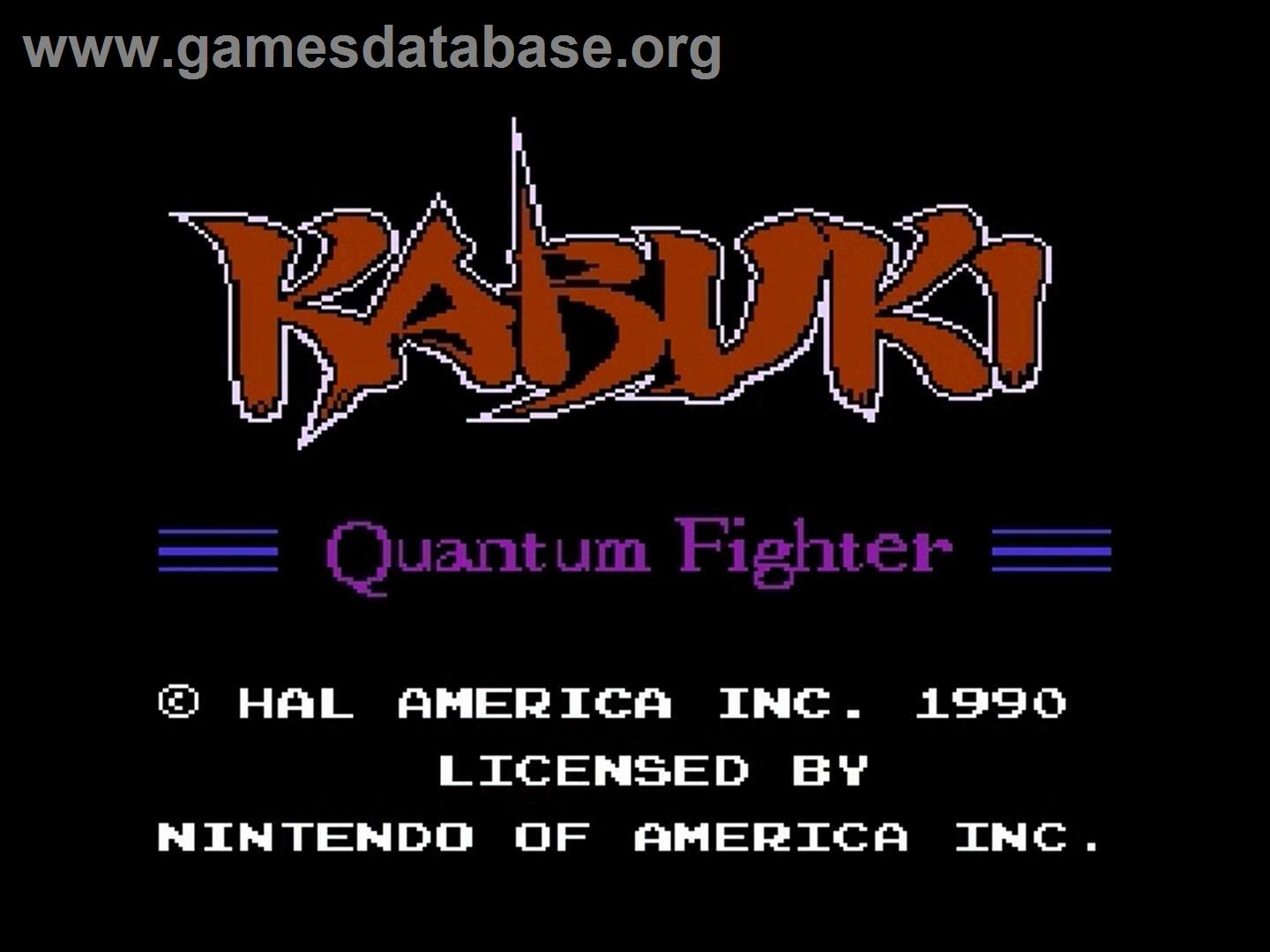 Kabuki Quantum Fighter - Nintendo NES - Artwork - Title Screen