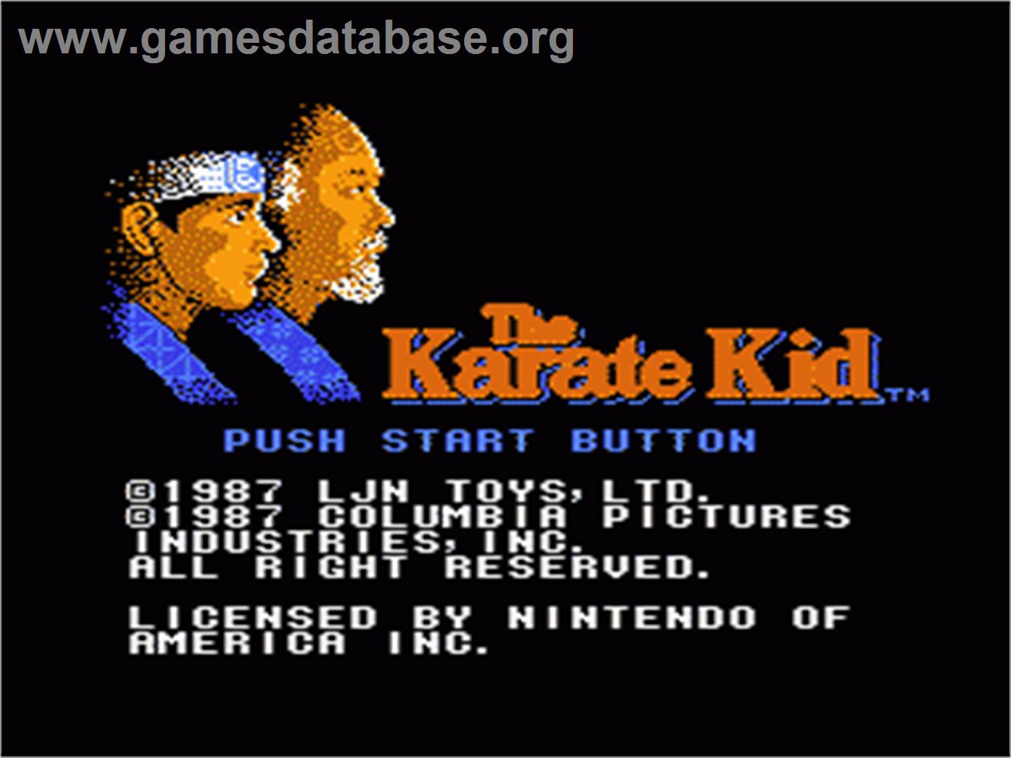 Karate Kid - Nintendo NES - Artwork - Title Screen